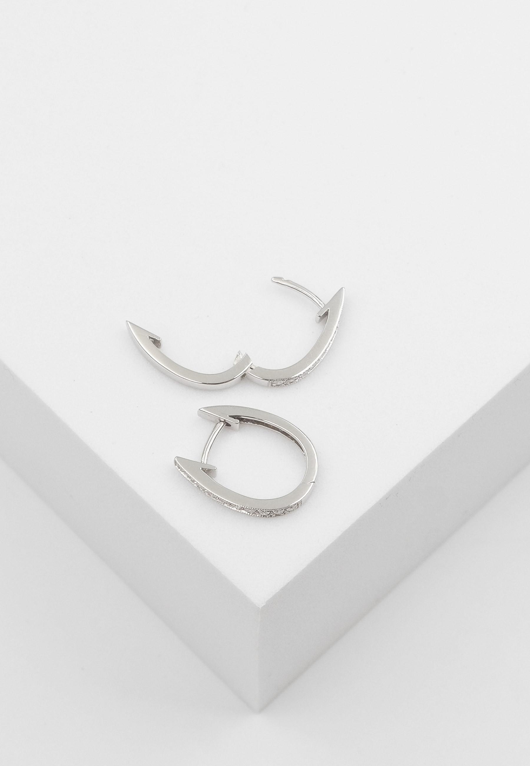 MUAU Schmuck Creolen Weissgold 750 Diamant 0.125ct. 16mm