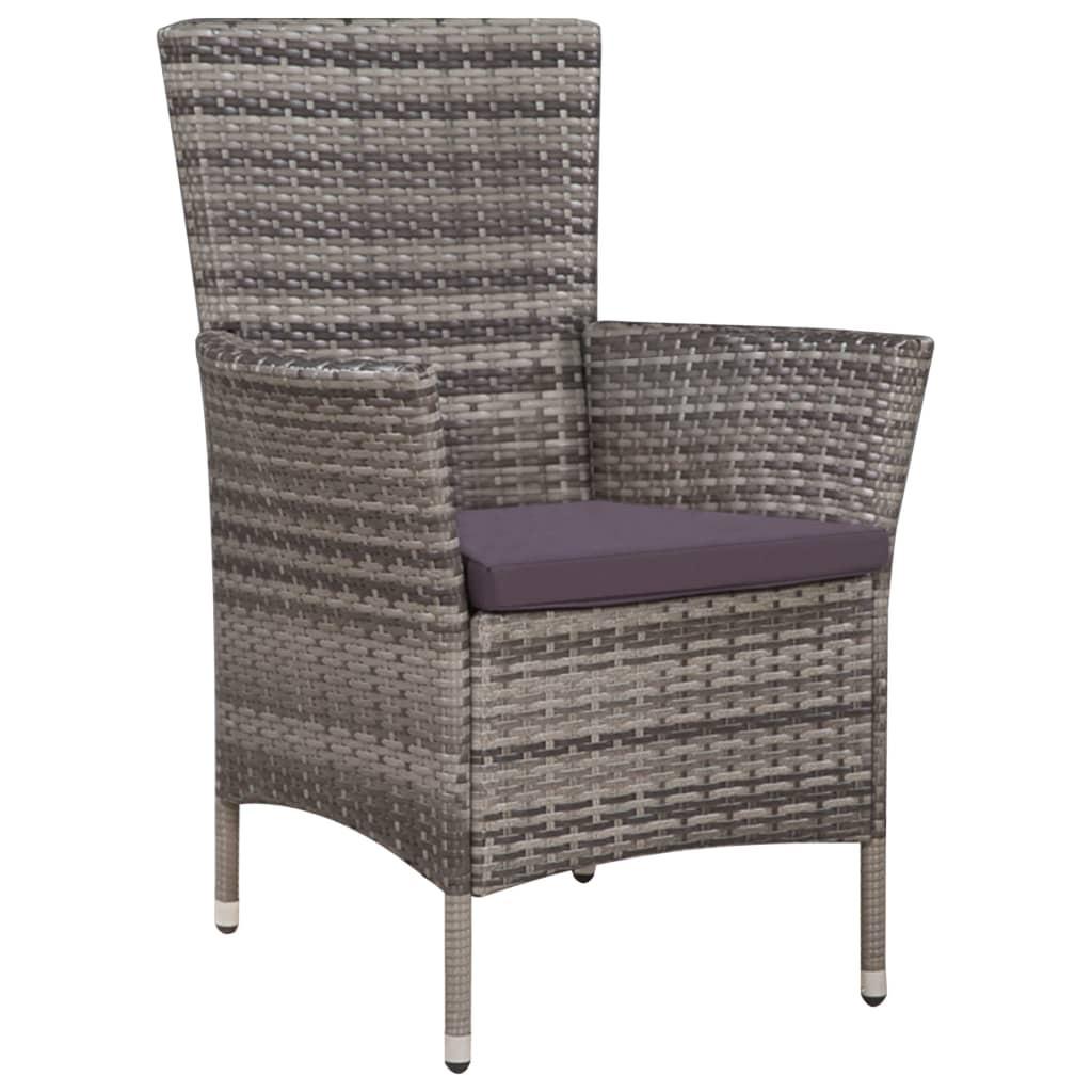 VidaXL Esszimmerstuhl mit hocker poly-rattan