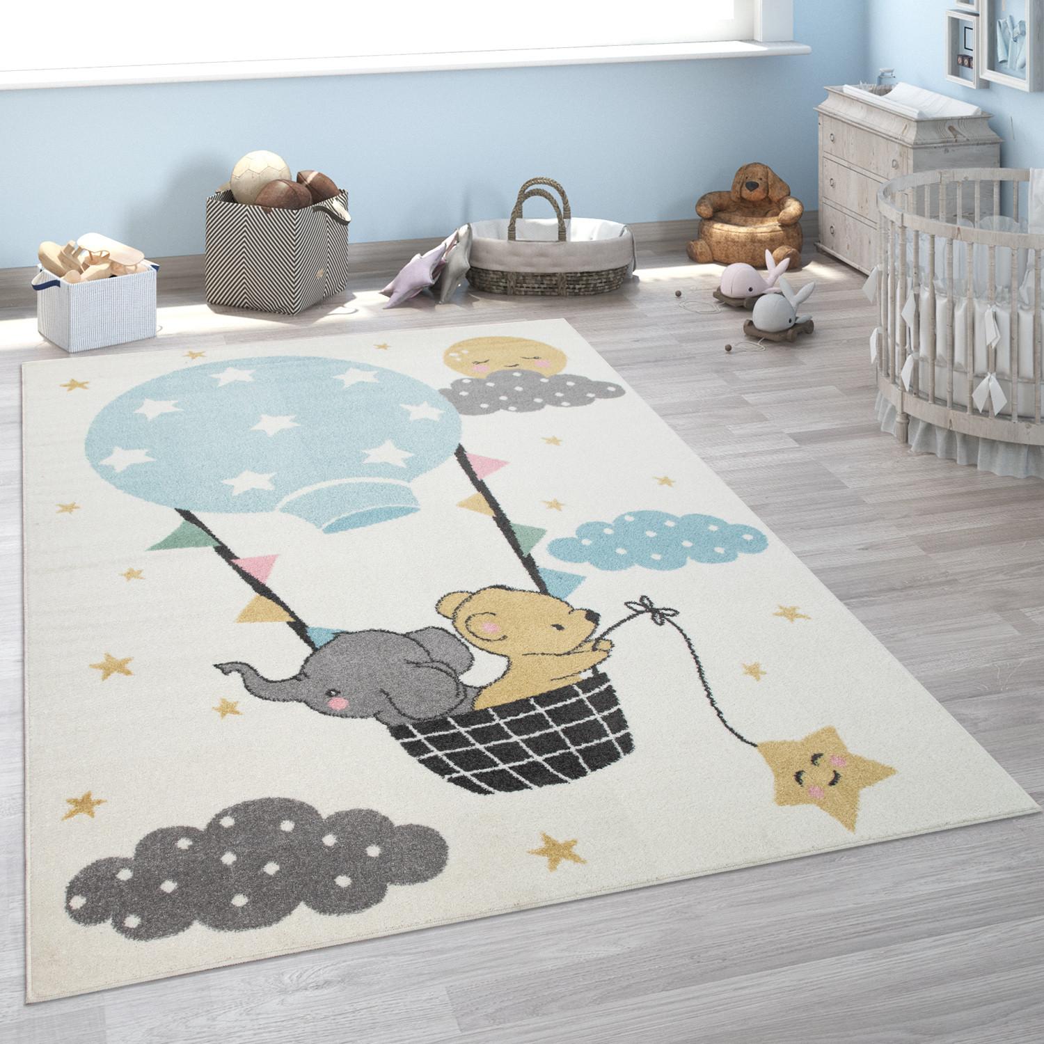 Paco Home Kinder Teppich Kinderzimmer Elefant Bär Mond