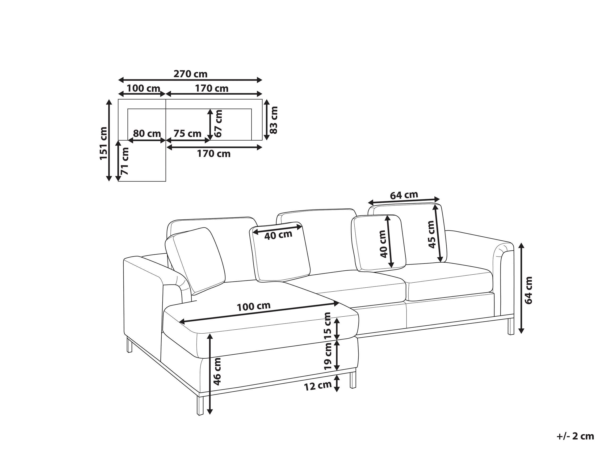 Beliani Rechtsseitiges Ecksofa aus Echtleder Industriell OSLO