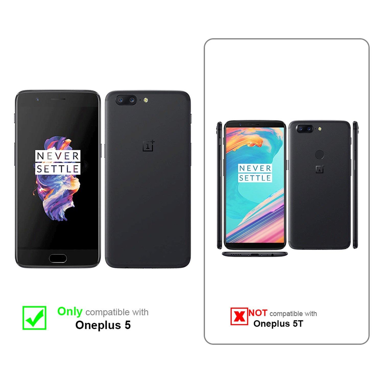 Cadorabo Hülle für OnePlus 5 Magnetverschluss, Kartenfach
