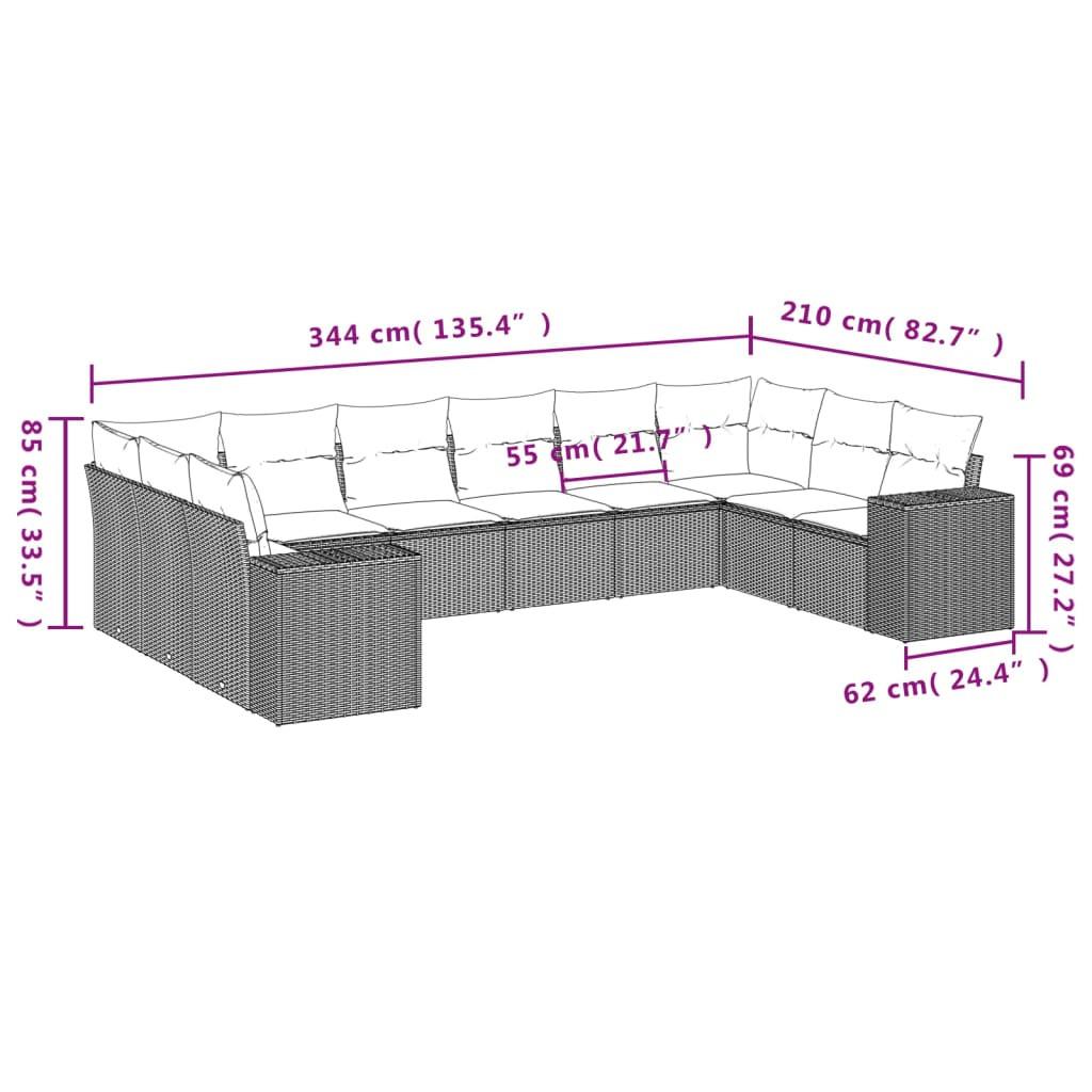VidaXL Garten sofagarnitur poly-rattan