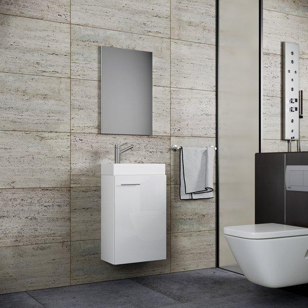 VCM 3-tlg Badmöbel Set Gäste WC Gästebad Waschplatz Waschtisch klein schmal Slito SP