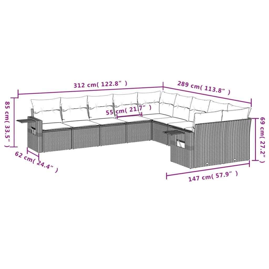 VidaXL Garten sofagarnitur poly-rattan