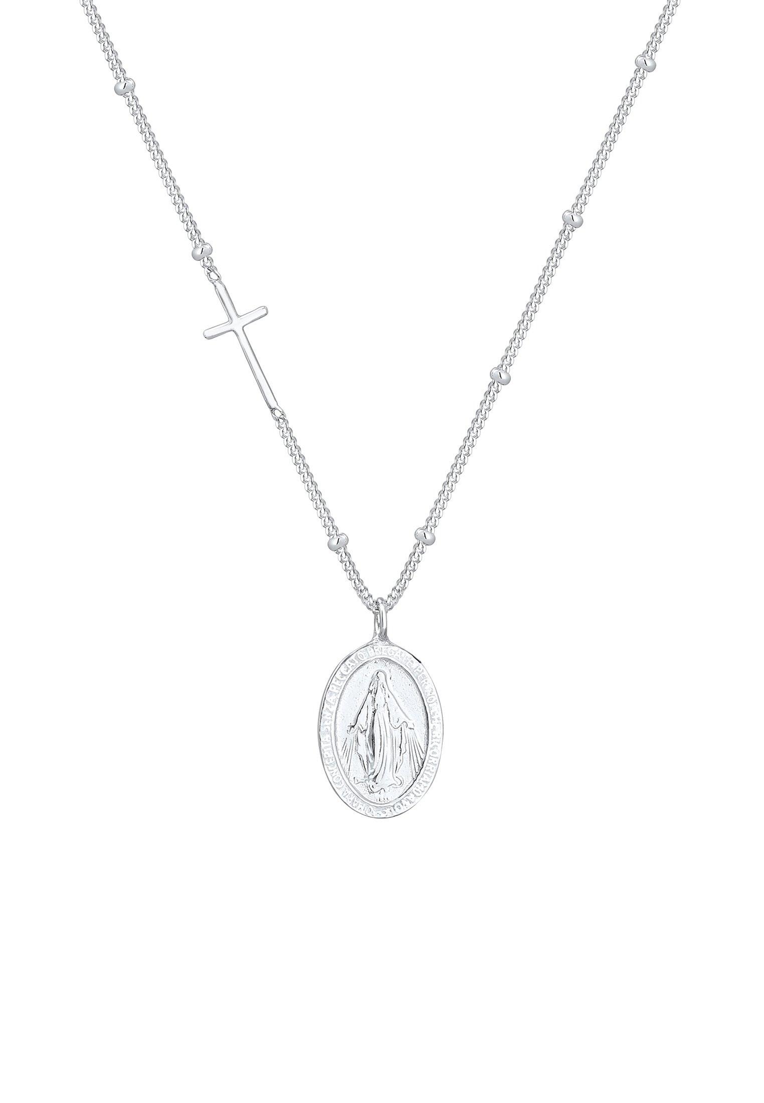 Elli Halskette Marienbild Kreuz Anhänger