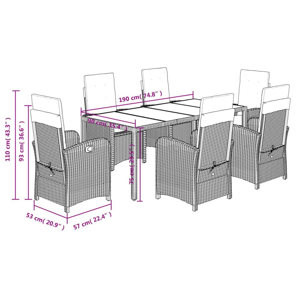 VidaXL Garten essgruppe poly-rattan