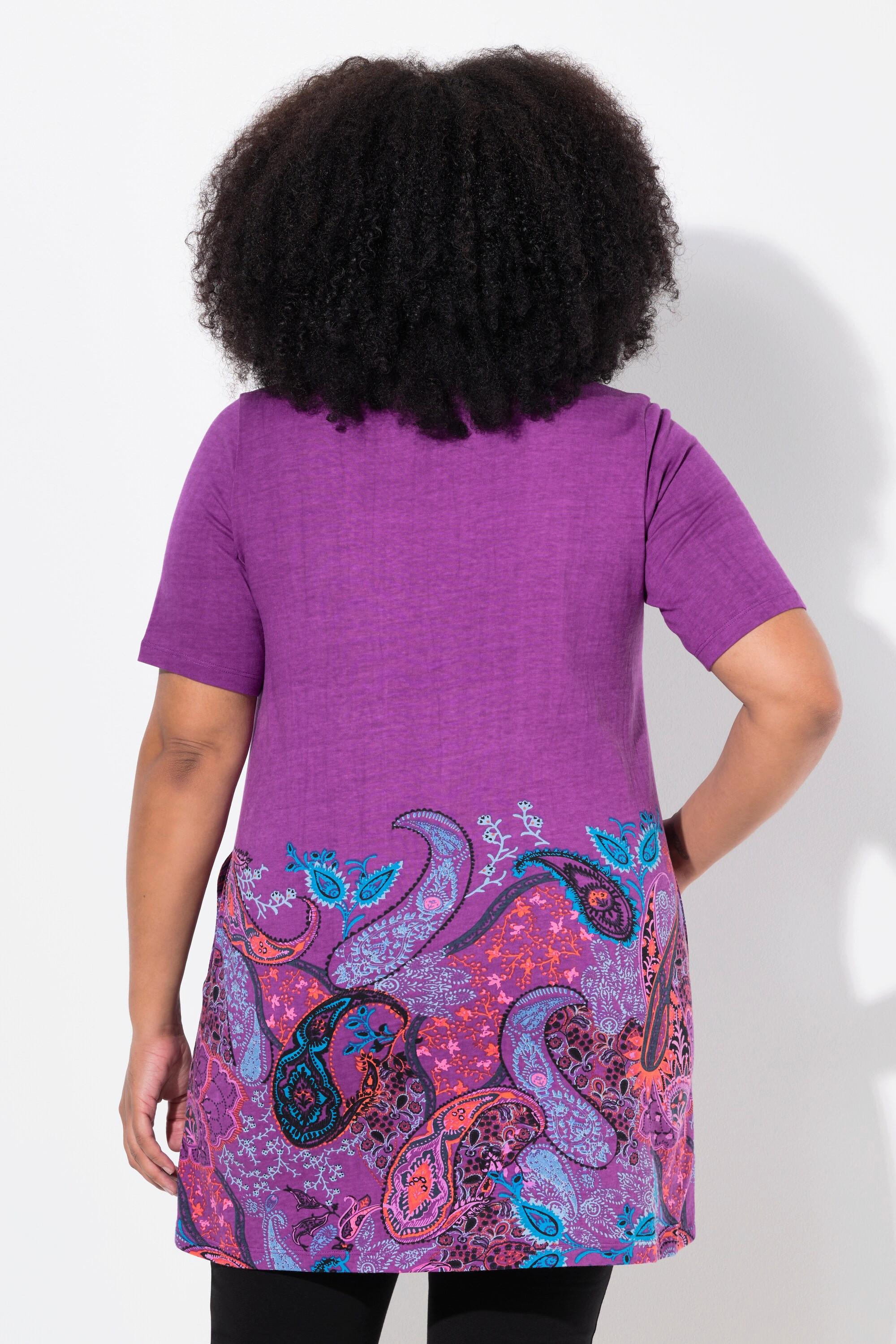 Ulla Popken Longshirt A-Linie Carree-Ausschnitt Halbarm