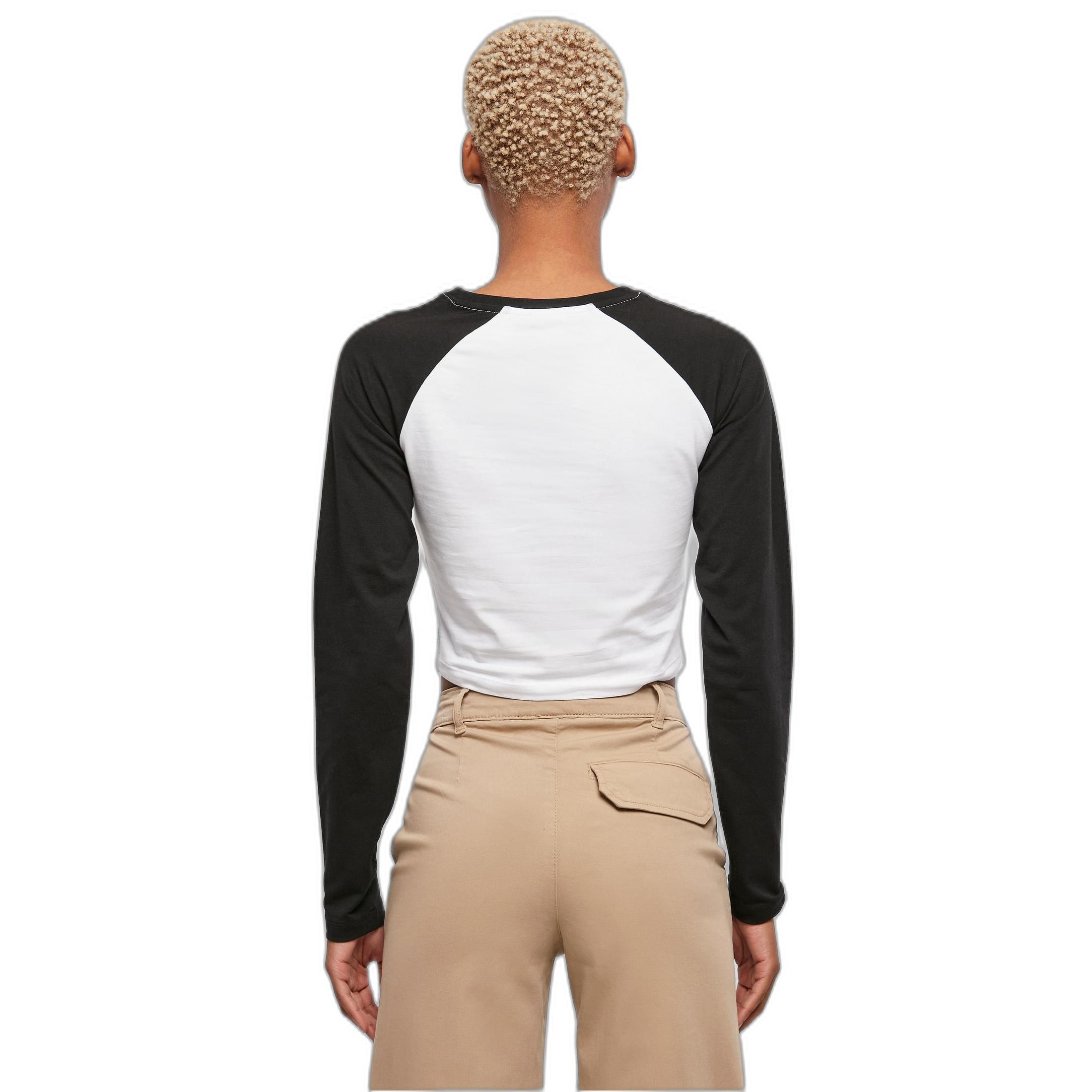 URBAN CLASSICS Langarm Crop Retro Baseball T-Shirt