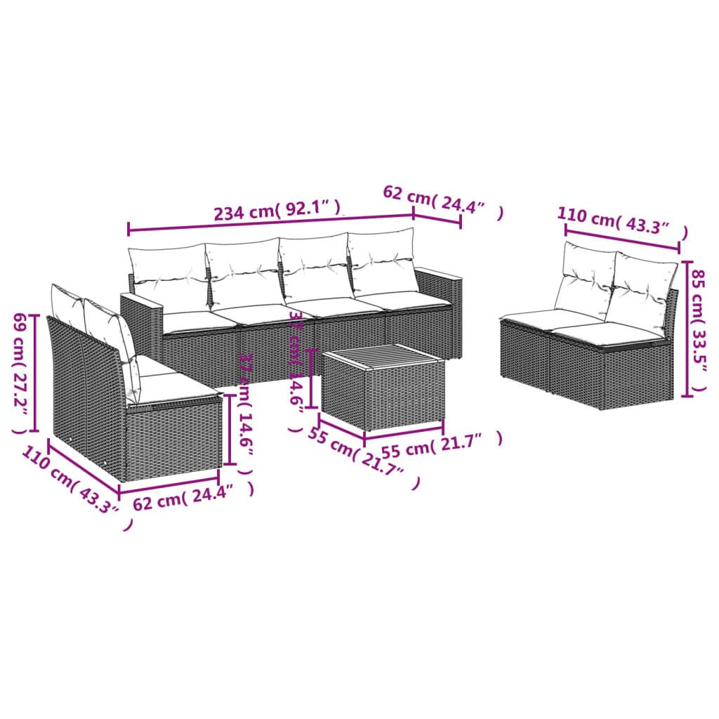 VidaXL Garten sofagarnitur poly-rattan