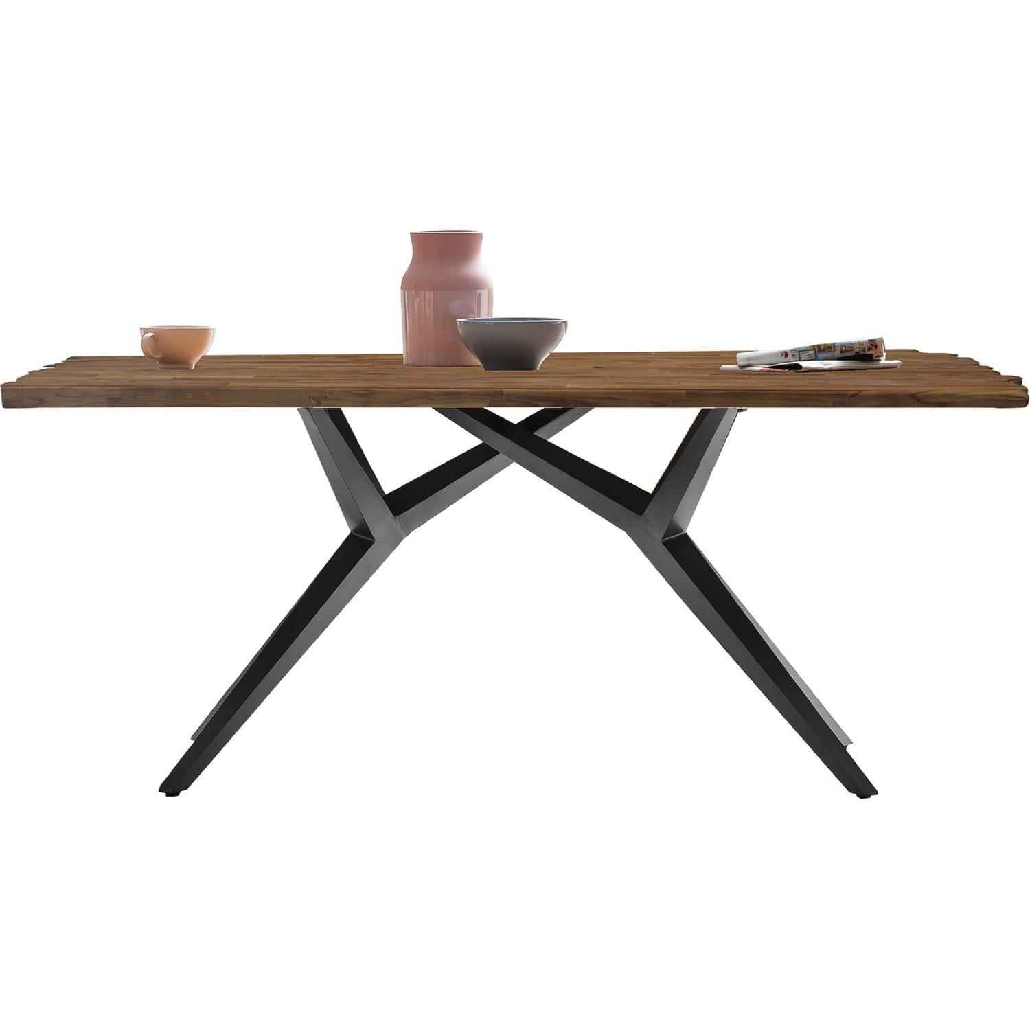 mutoni Massivholztisch 220x100 - recyceltes Teak natur - Metall antik