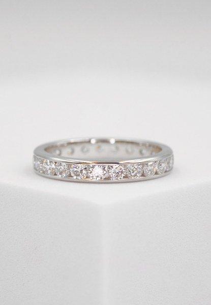 MUAU Schmuck Memoire Ring Weissgold 750 Zirkonia
