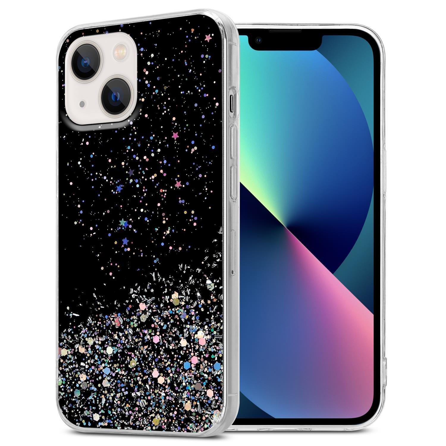 Cadorabo Hülle für Apple iPhone 13 TPU Silikon mit funkelnden Glitter