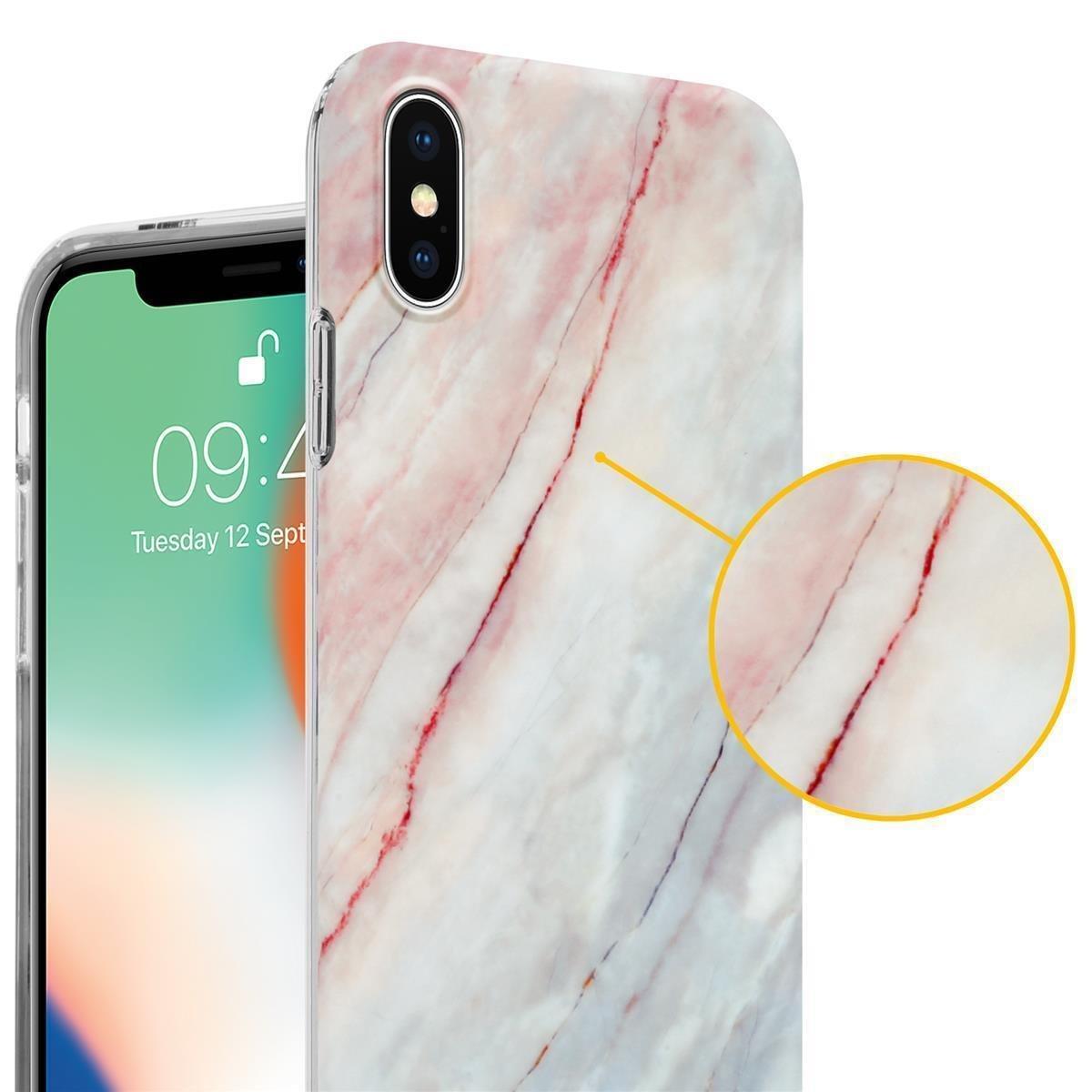 Cadorabo Hülle für Apple iPhone X XS aus TPU Silikon mit Muster Mosaik