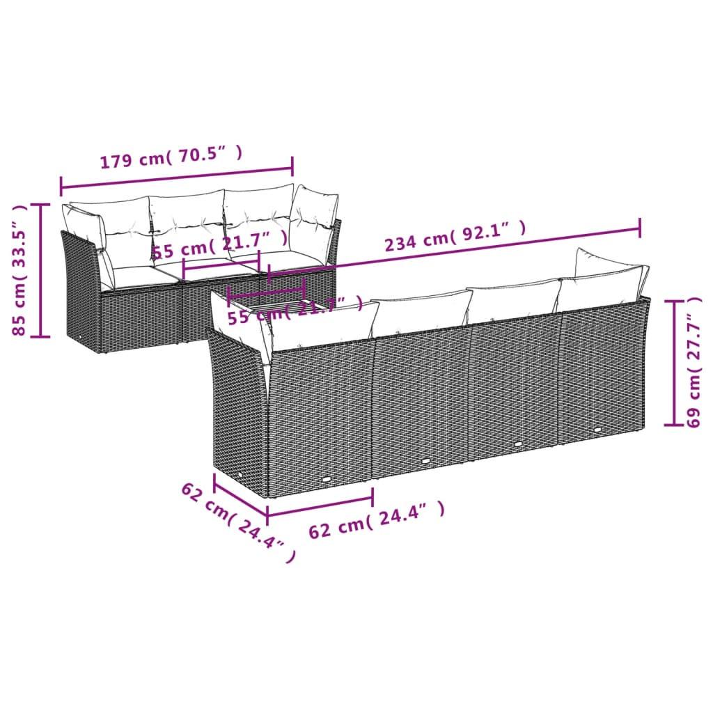 VidaXL Garten sofagarnitur poly-rattan