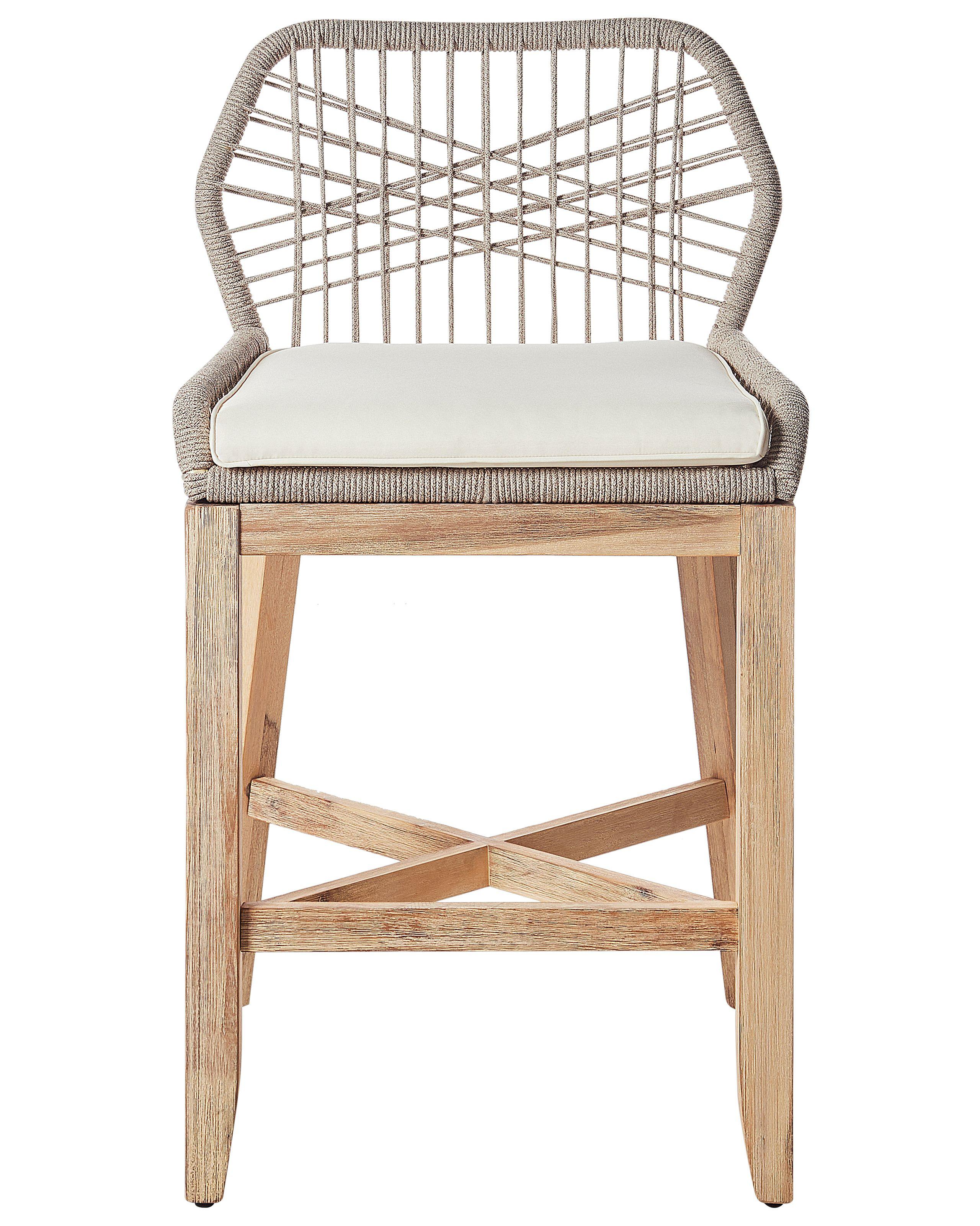 Beliani Garten-Barhocker 2er Set aus Akazienholz Boho TALAMONE