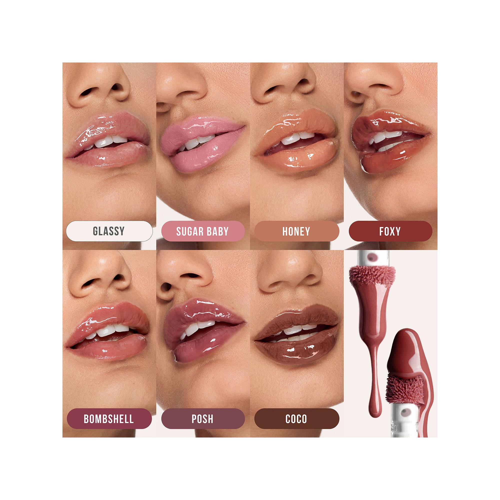 Huda Beauty FAUX FILLER LIP GLOSS FOXY Faux Filler - Hochglänzender Lipgloss