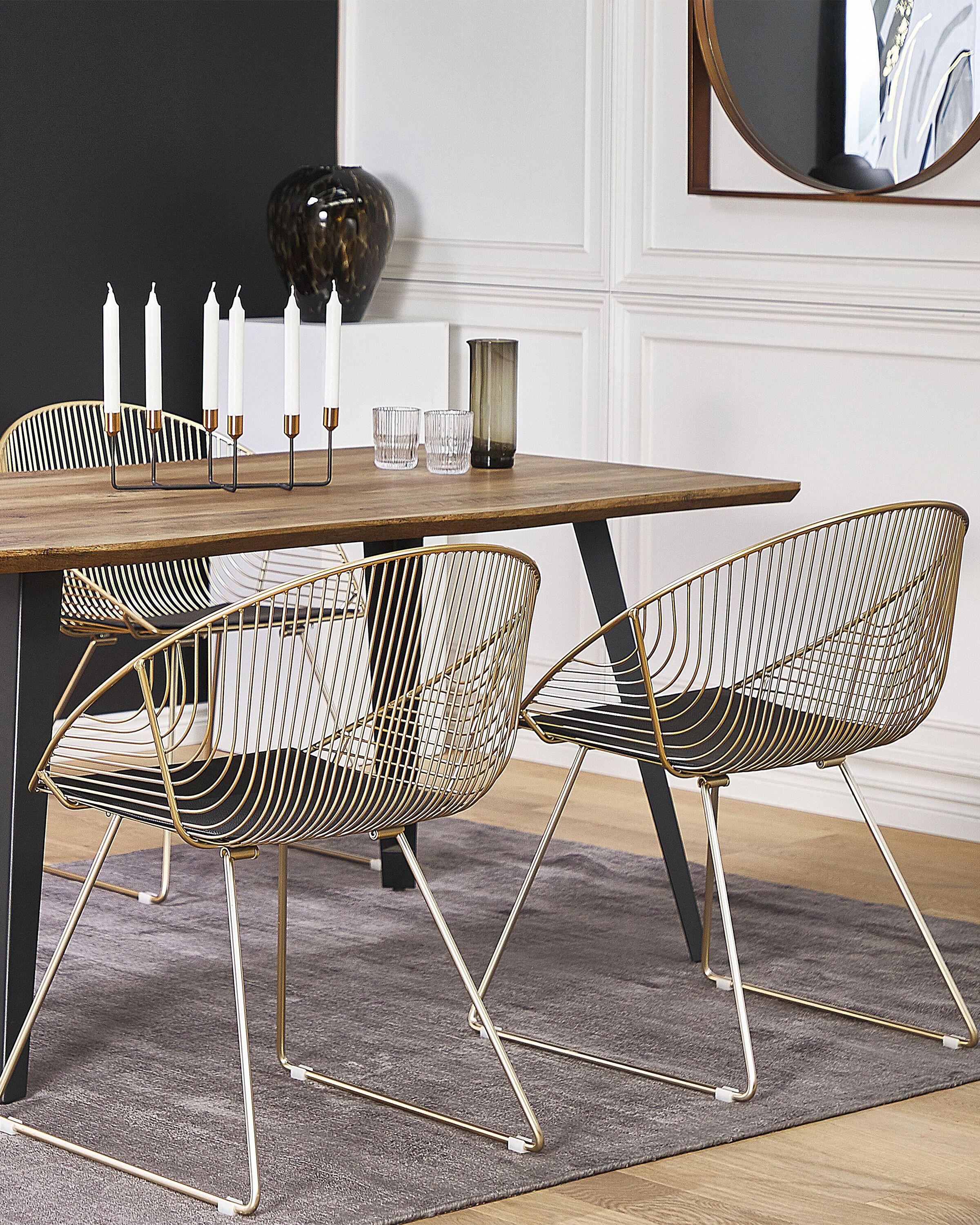 Beliani Esszimmerstuhl 2er Set aus Stahl Industriell AURORA