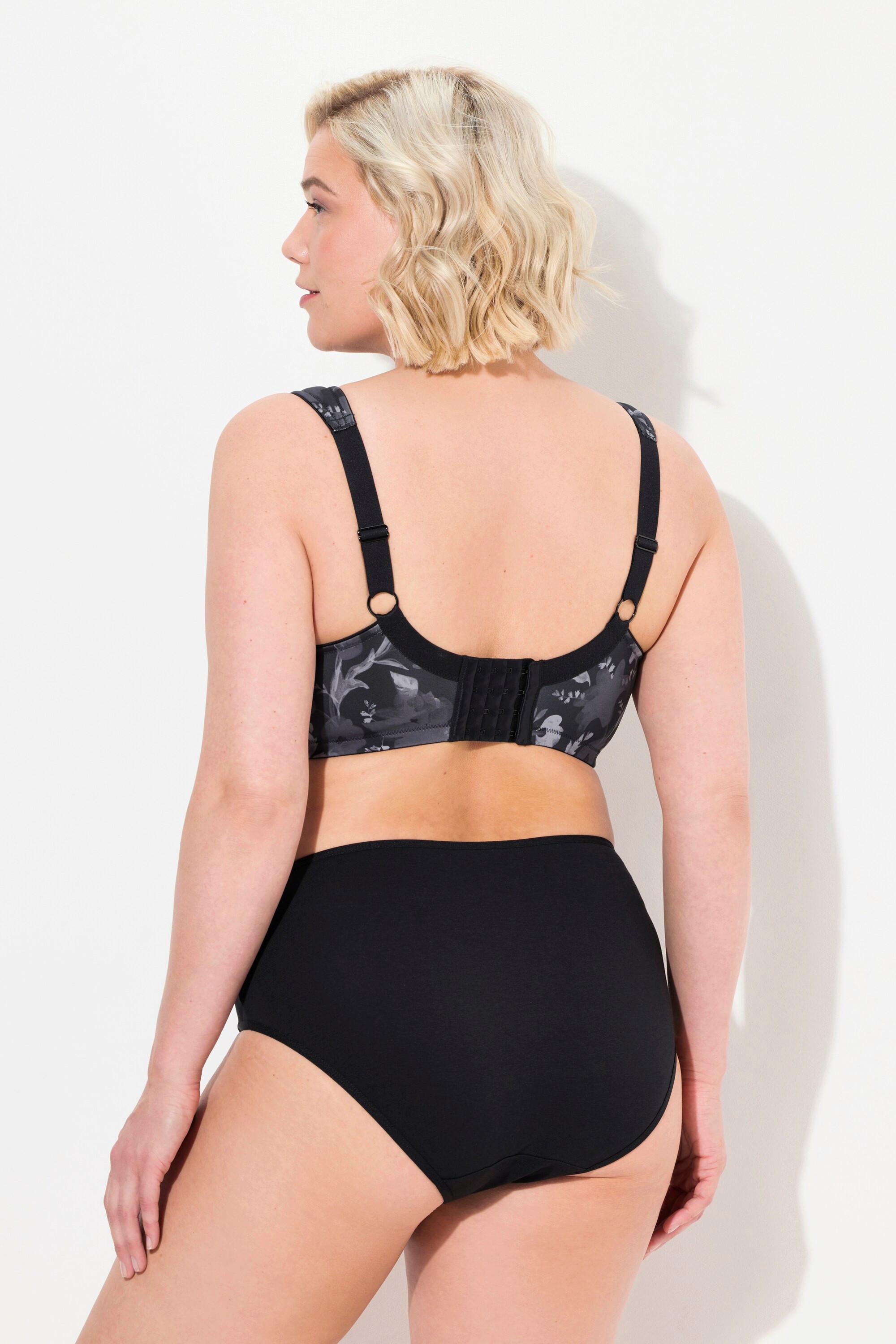 Ulla Popken Mikrofaser-BH, Blüten, ohne Bügel, Cup C - E