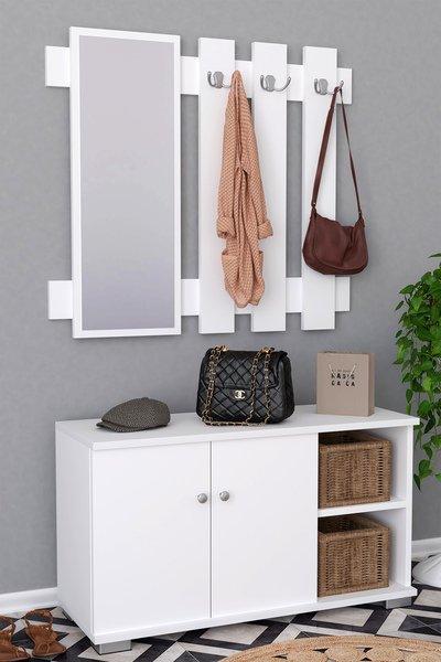 VCM 2-tlg. Holz Sitzbank Schuhschrank Schuhregal Garderobe Dielenmöbel Gados XL