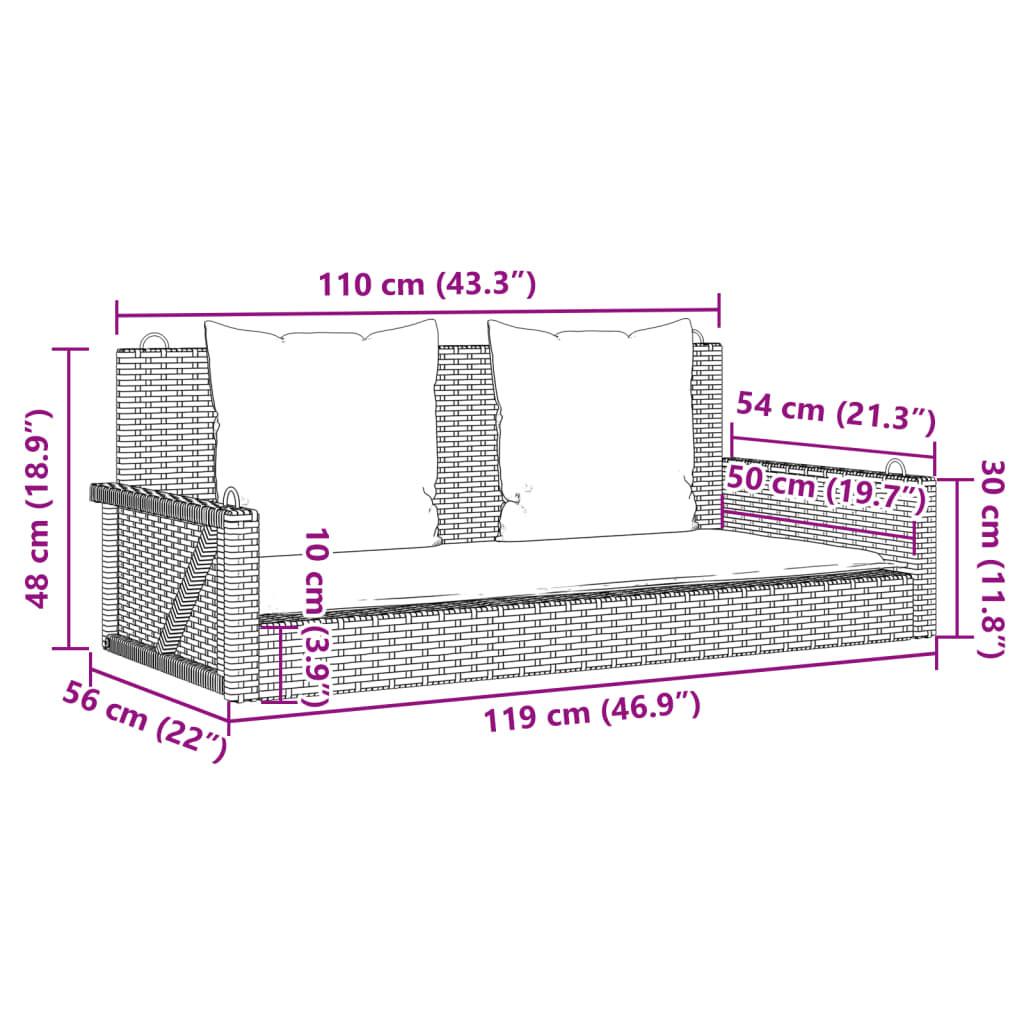 VidaXL Hängebank poly-rattan