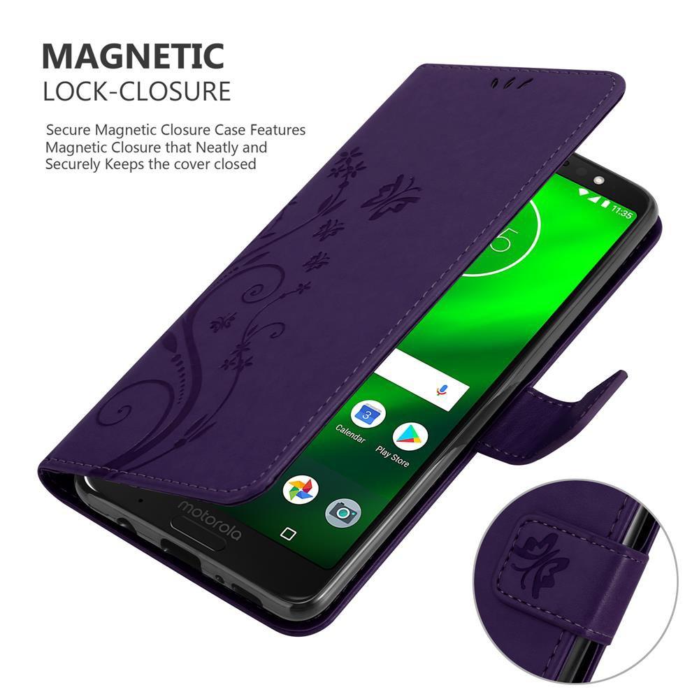 Cadorabo Hülle für Motorola MOTO G6 PLUS Blumen Design Magnetverschluss