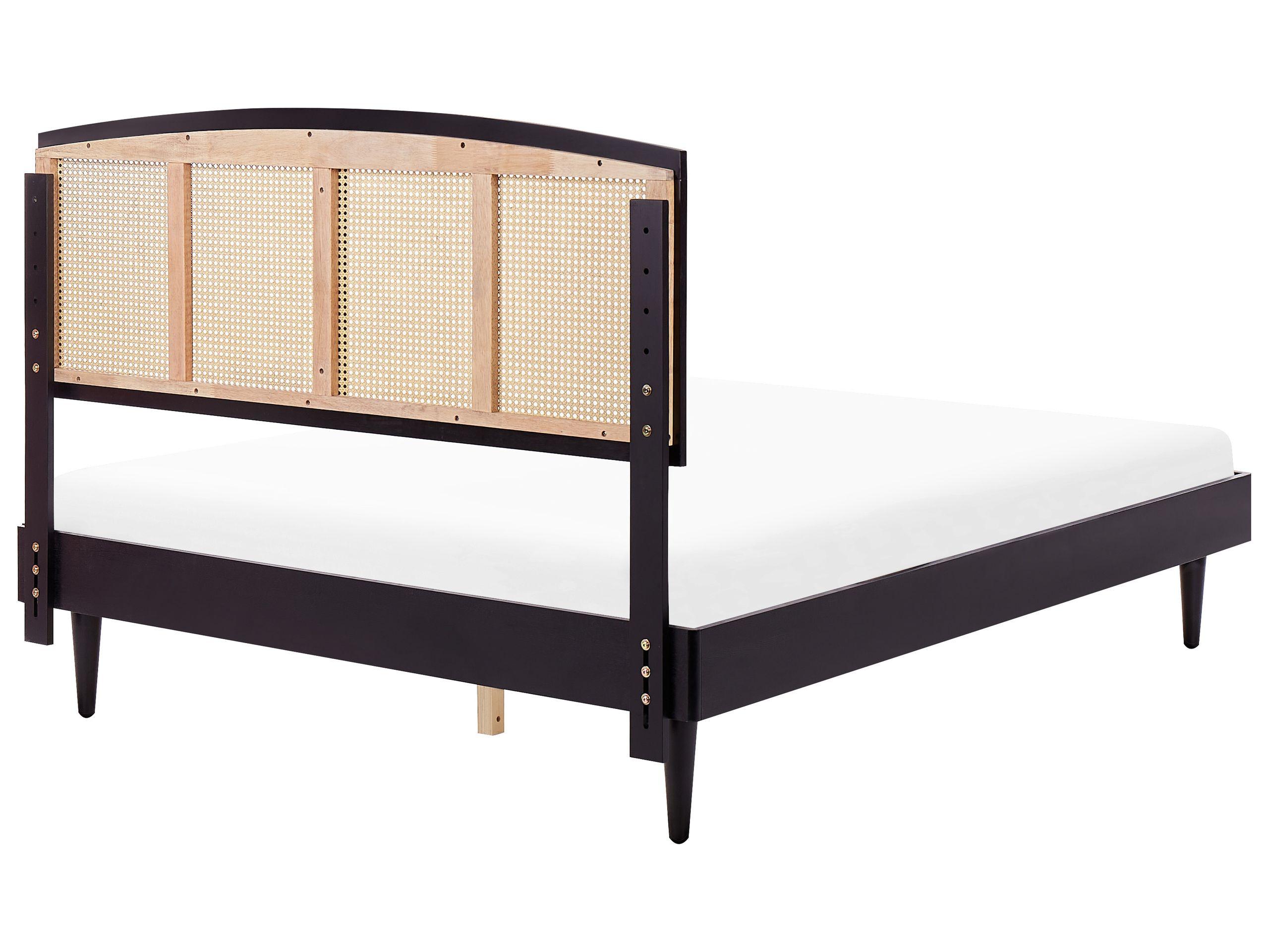 Beliani Bett mit Lattenrost aus Gummibaumholz Rustikal VARZY