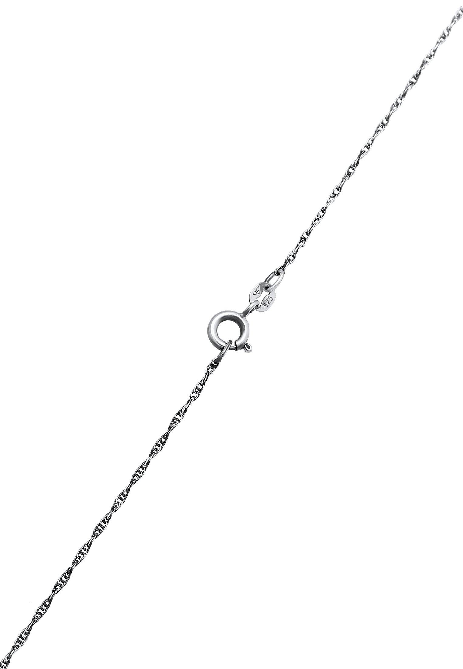 Kuzzoi Halskette Peace Friedenszeichen Figarokette 925 Silber