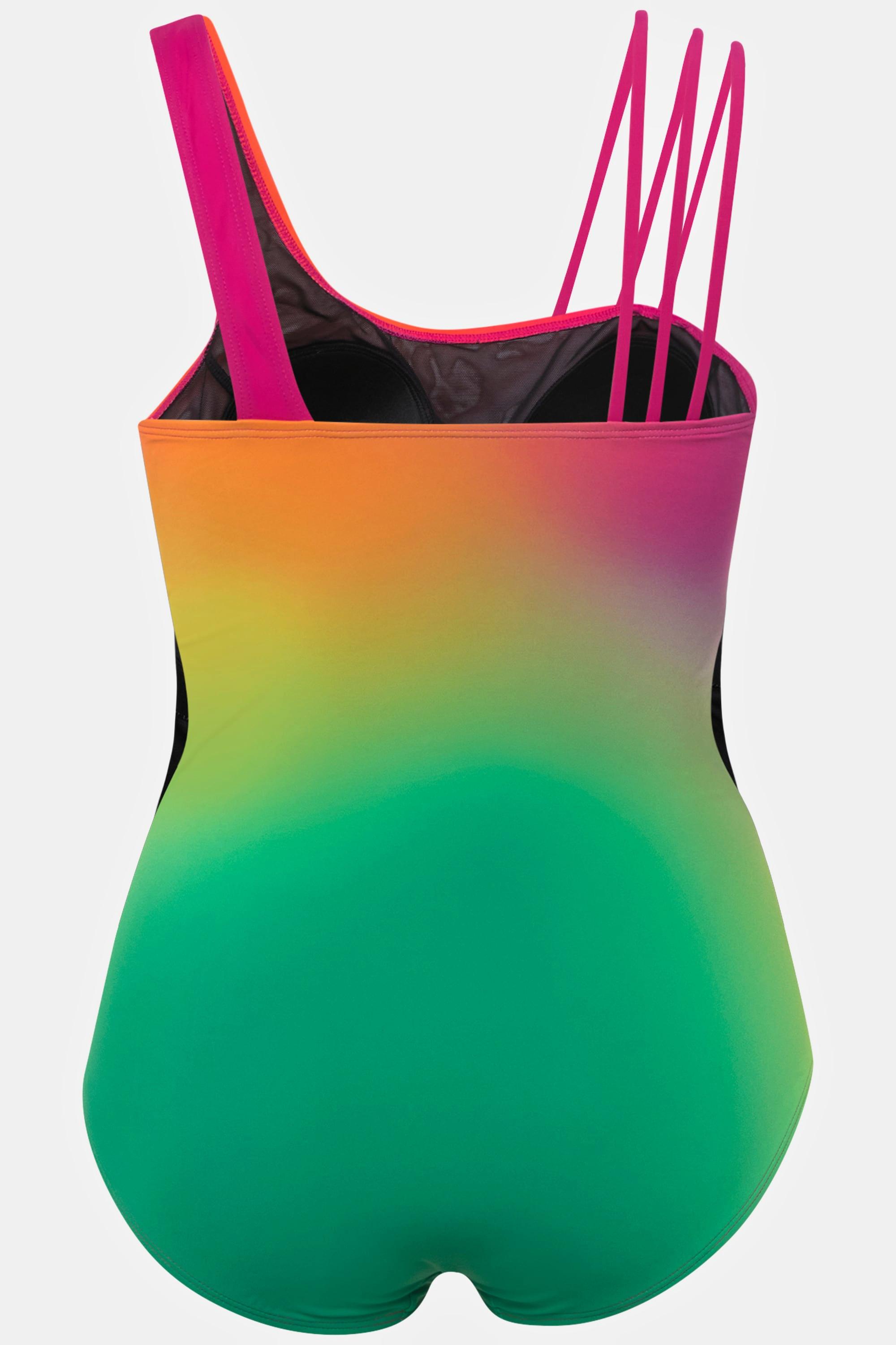 Ulla Popken Badeanzug, Cut-Outs, Softcups, Dreier-Träger