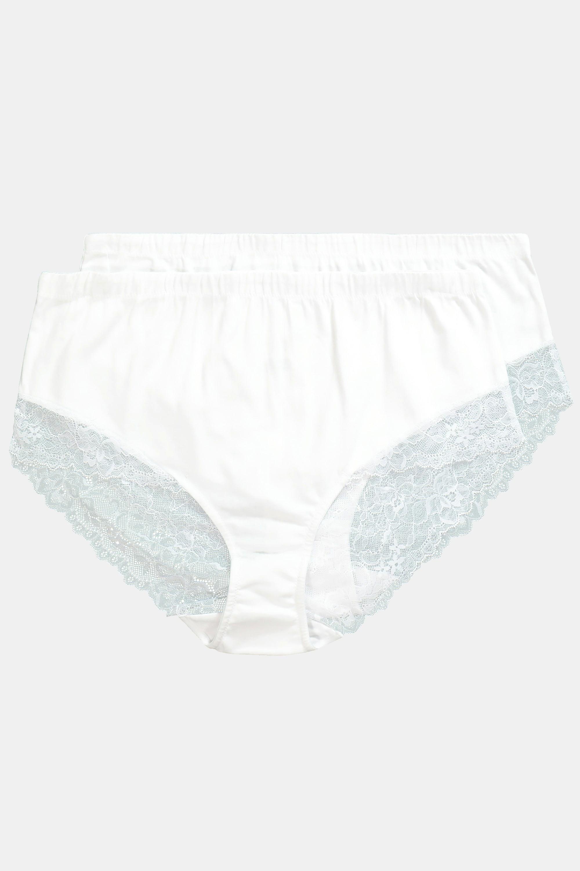 Ulla Popken Midislips, 2er-Pack, seitlicher Spitzeneinsatz