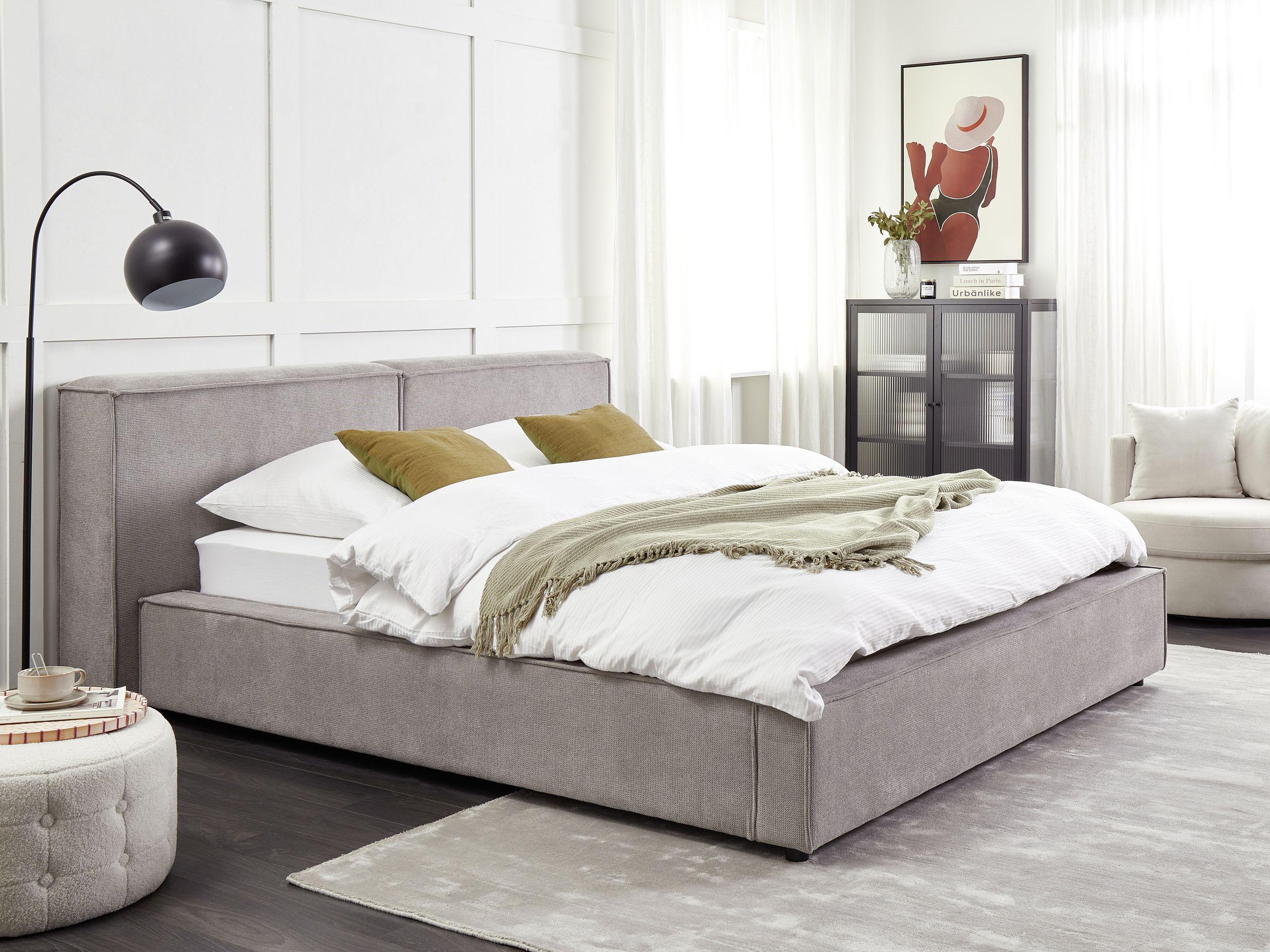Beliani Bett mit Lattenrost aus Polyester Retro LINARDS