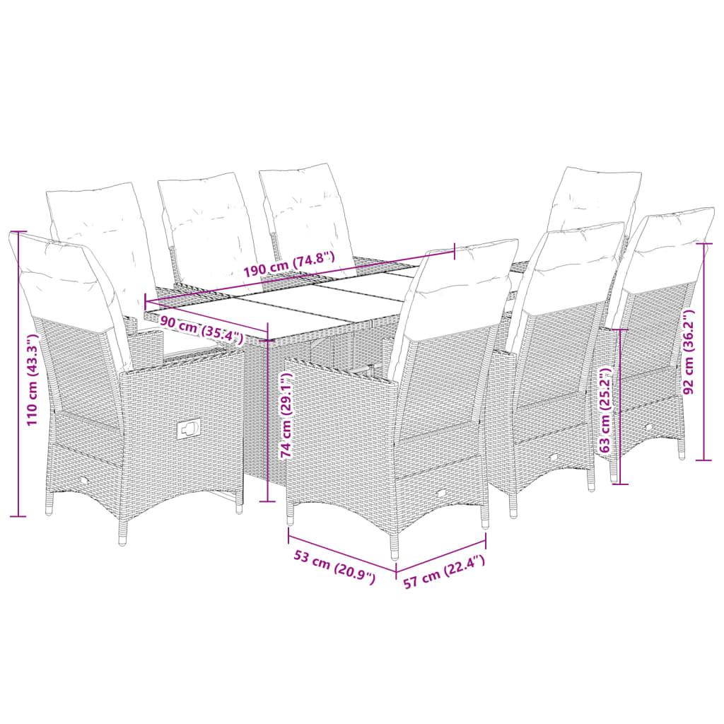 VidaXL Garten essgruppe poly-rattan