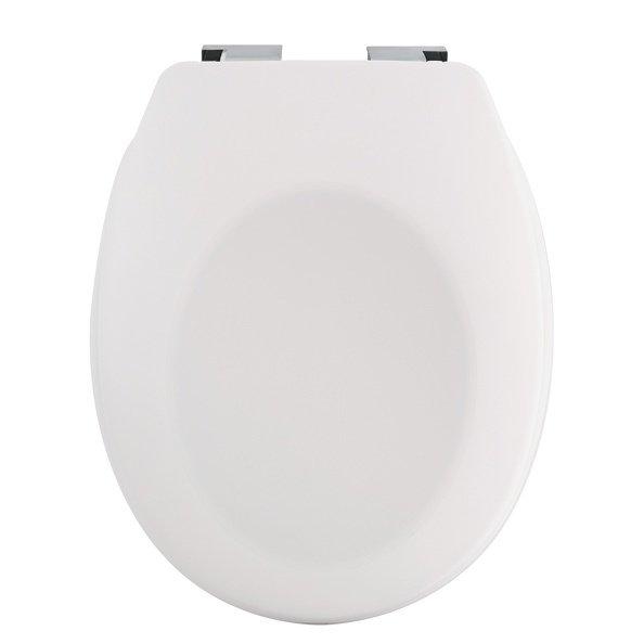 spirella Toilettensitz Duroplast NEELA Mattweiß - Scharniere aus verchromtem ABS