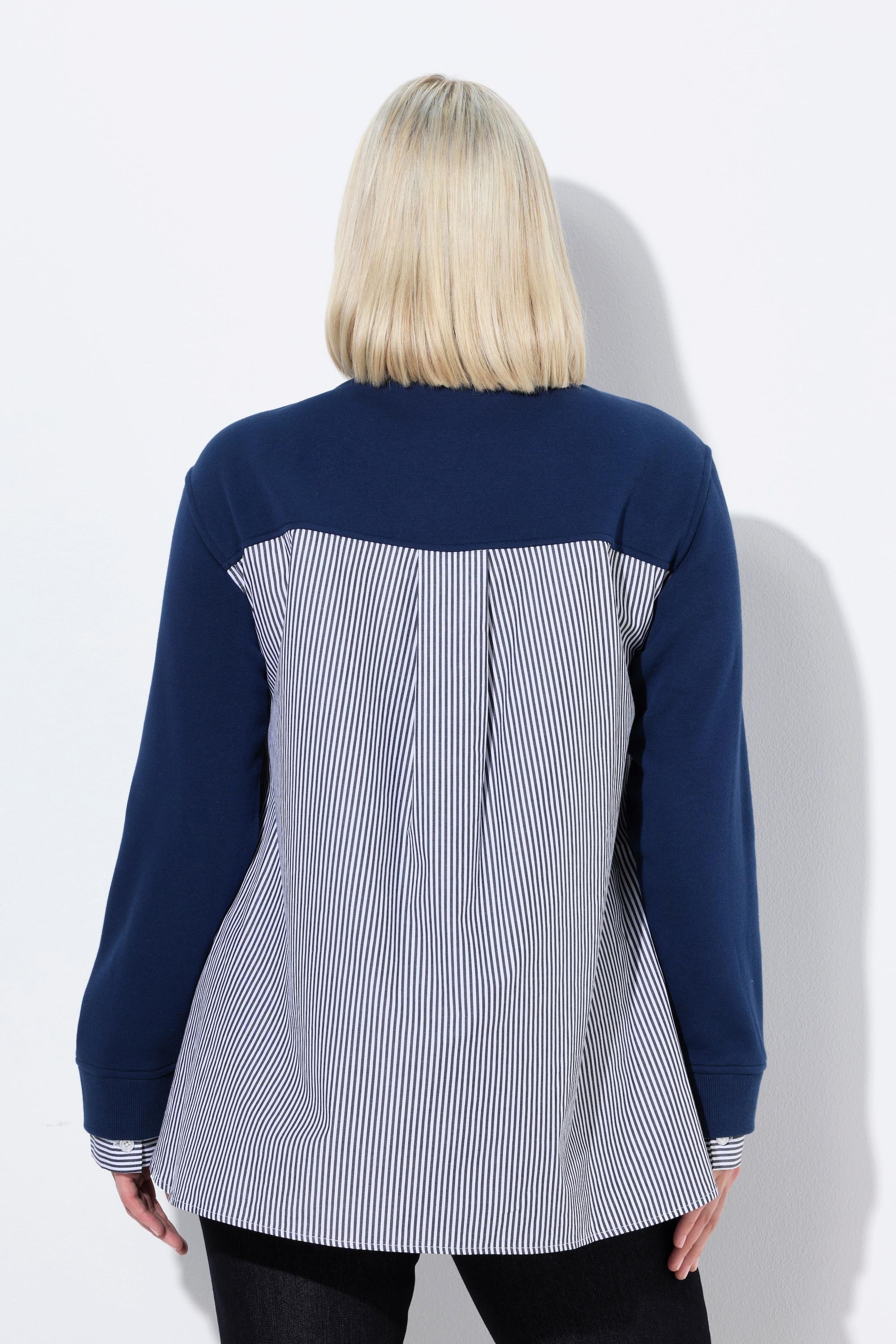 Ulla Popken 2-in-1-Sweatshirt, V-Ausschnitt, Langarm