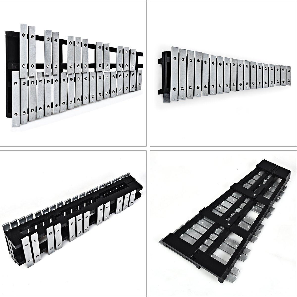 Northix Handpercussion Glockenspiel Xylophon mit Schlägel Tragetasche 30 Noten