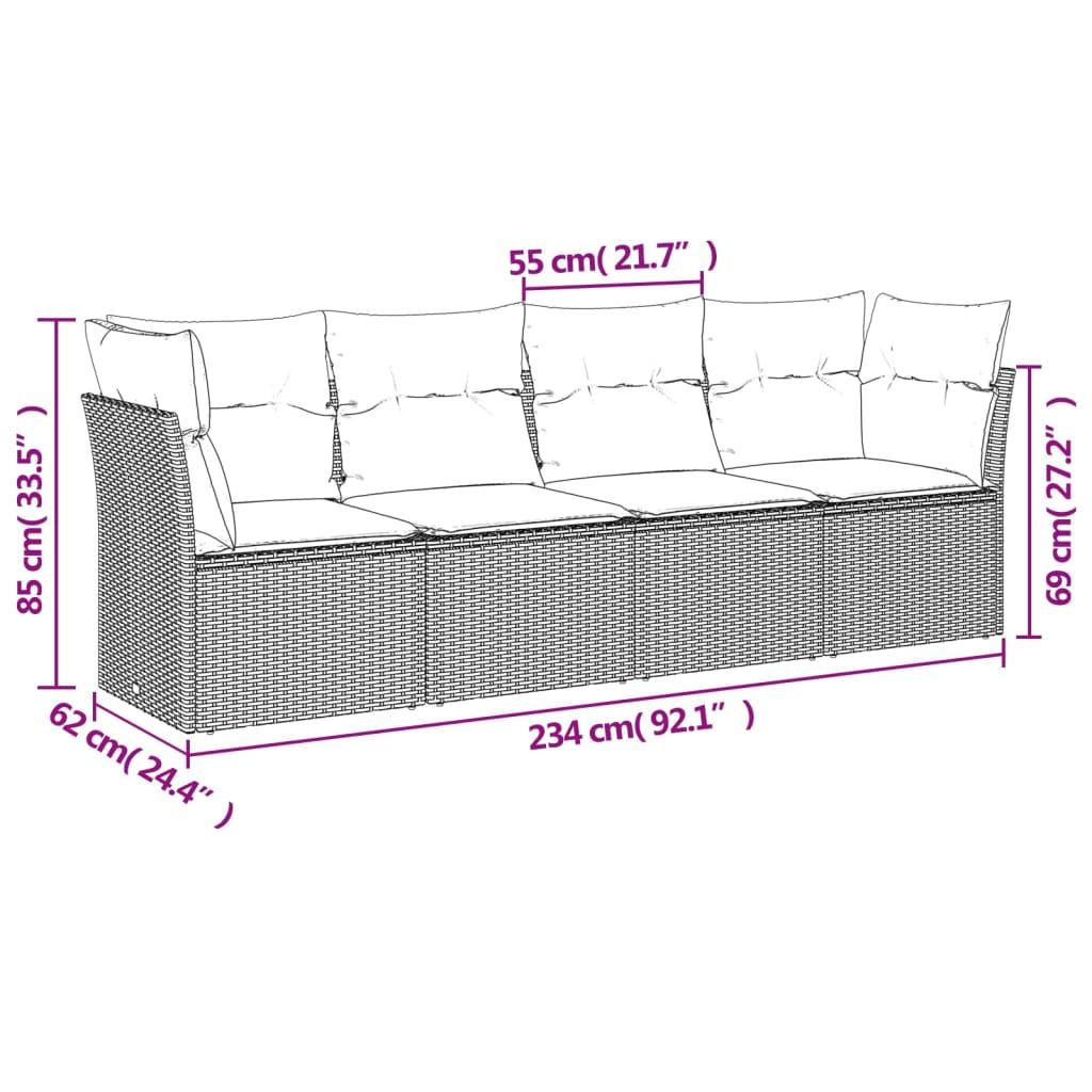 VidaXL Garten sofagarnitur poly-rattan