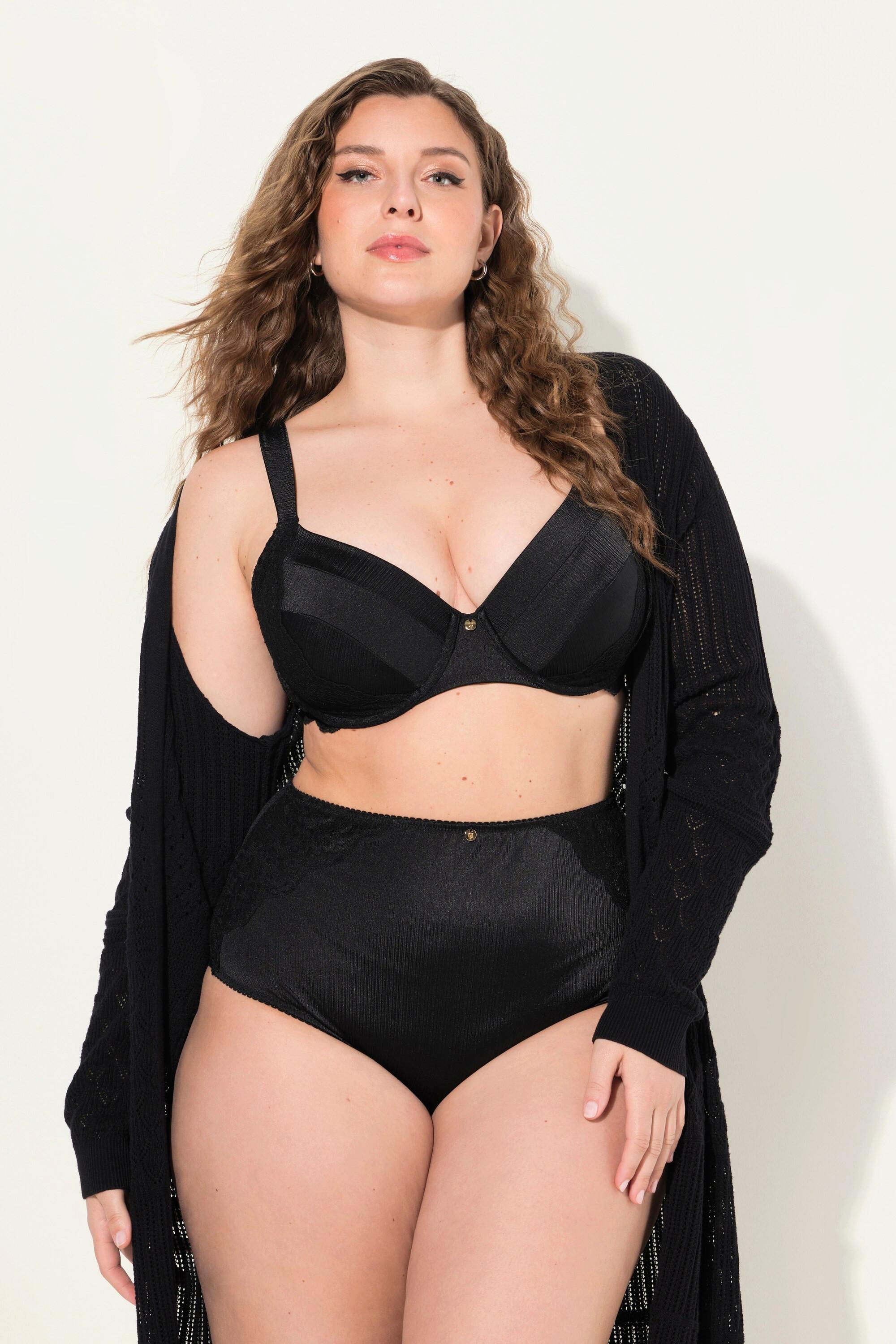 Ulla Popken Bügel-BH, Softcups, Satin, Spitze, Cup B - F