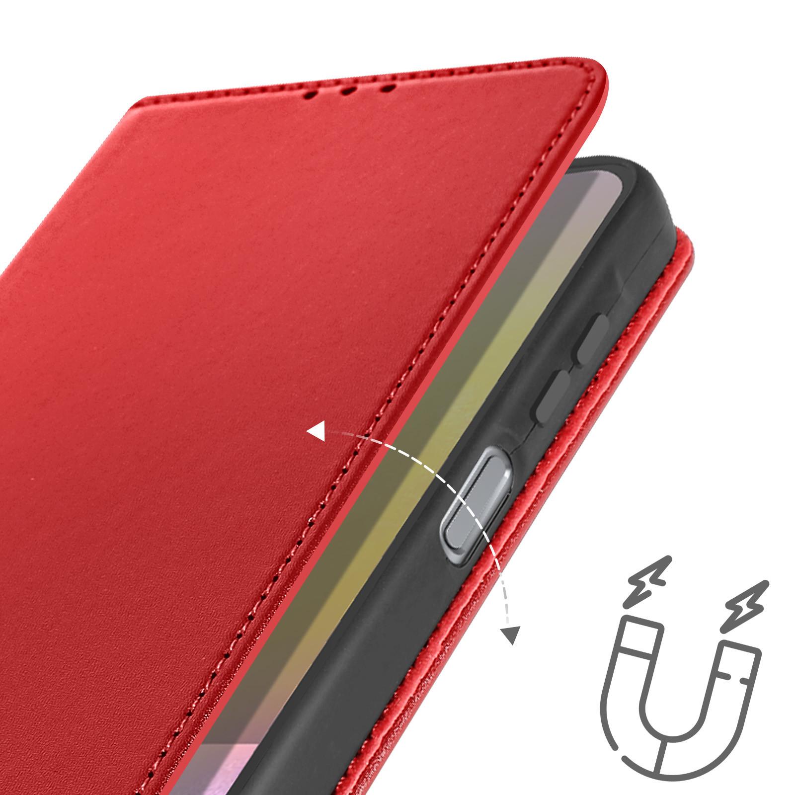 Avizar Samsung Galaxy A25 5G Lederhülle Rot