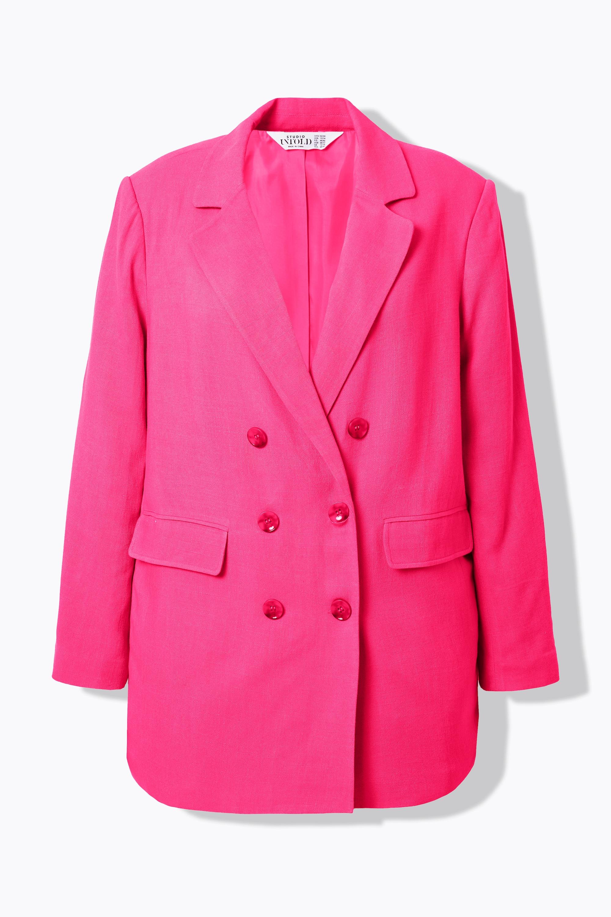 Studio Untold Leinenmix-Blazer, Loose Fit, Doppelreiher