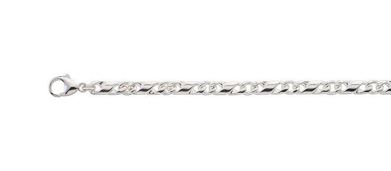 MUAU Schmuck Collier 8er-Kette Silber 925, 5.6mm, 55cm
