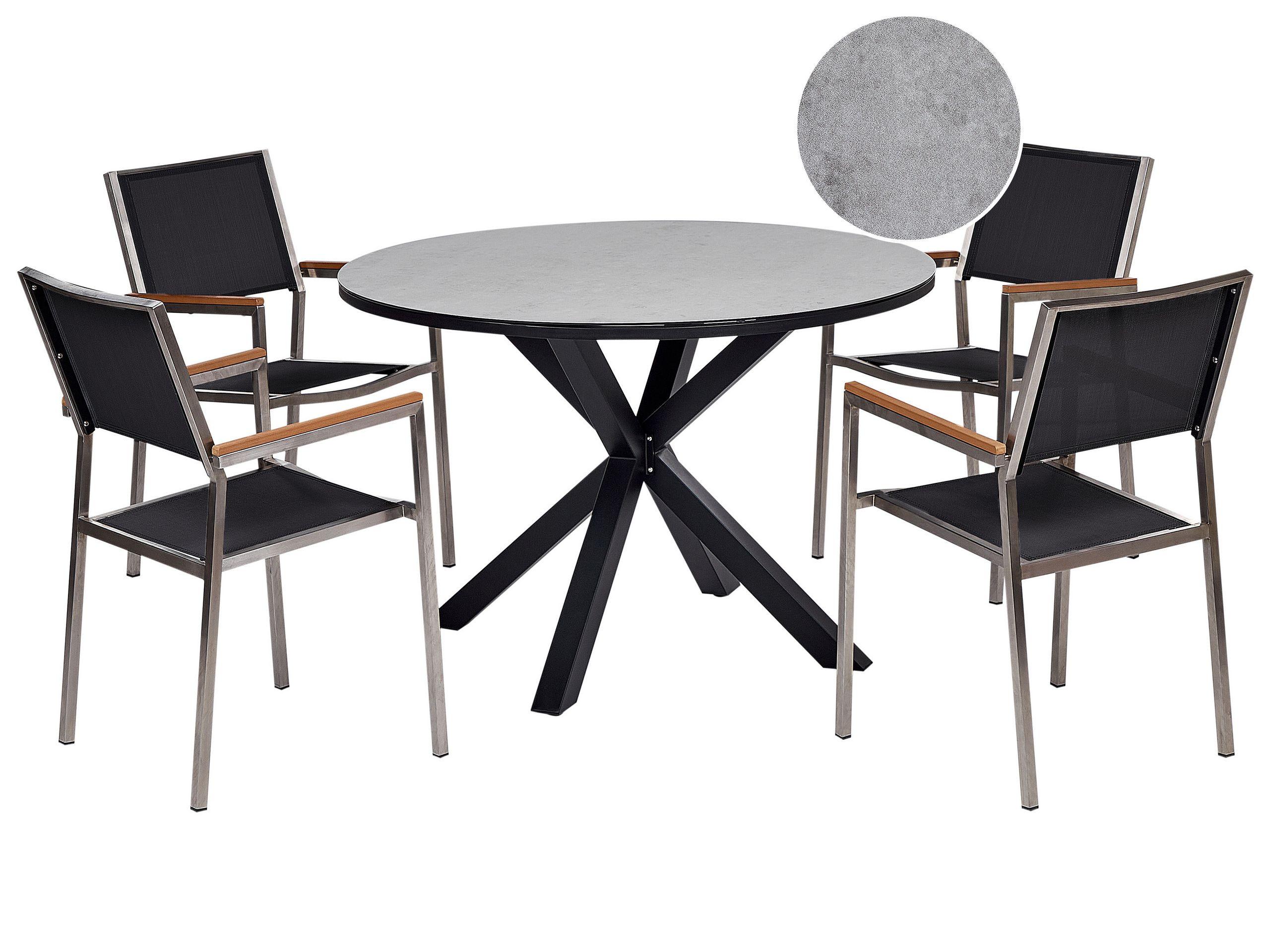 Beliani Garten-Essgruppe für 4 Personen aus Aluminium Modern MALETTO/GROSSETO