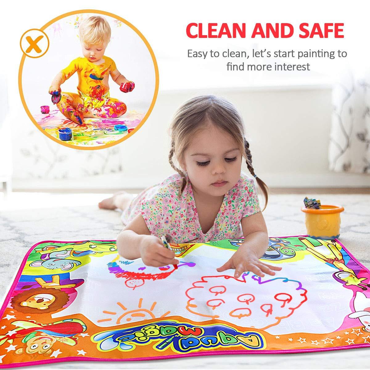 Activity-board Water Doodle Mat Magic Doodle Malmatte, mit Malmatte Stift und Stempel Zubehör, Zeichenmatte für Kinder