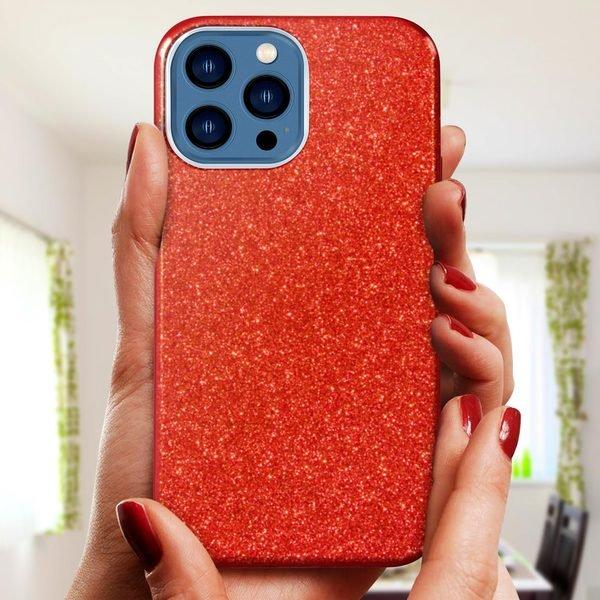 Avizar Glitter Hülle iPhone 13 Pro Max Rot