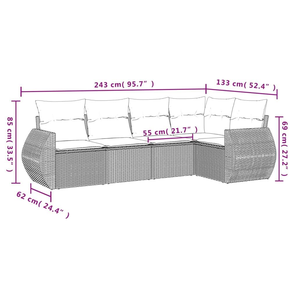 VidaXL Garten sofagarnitur poly-rattan
