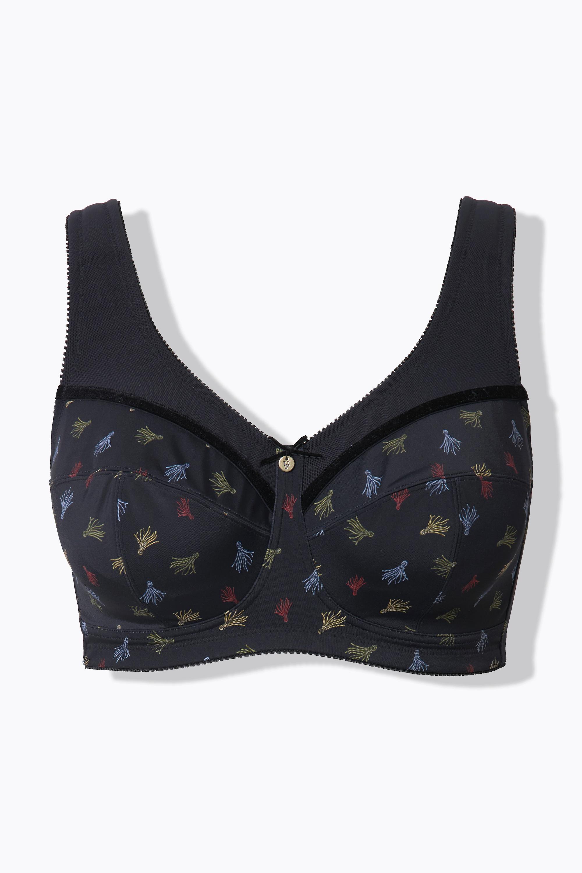 Ulla Popken Entlastungs-BH, Mustermix, ohne Bügel, Cup C - F