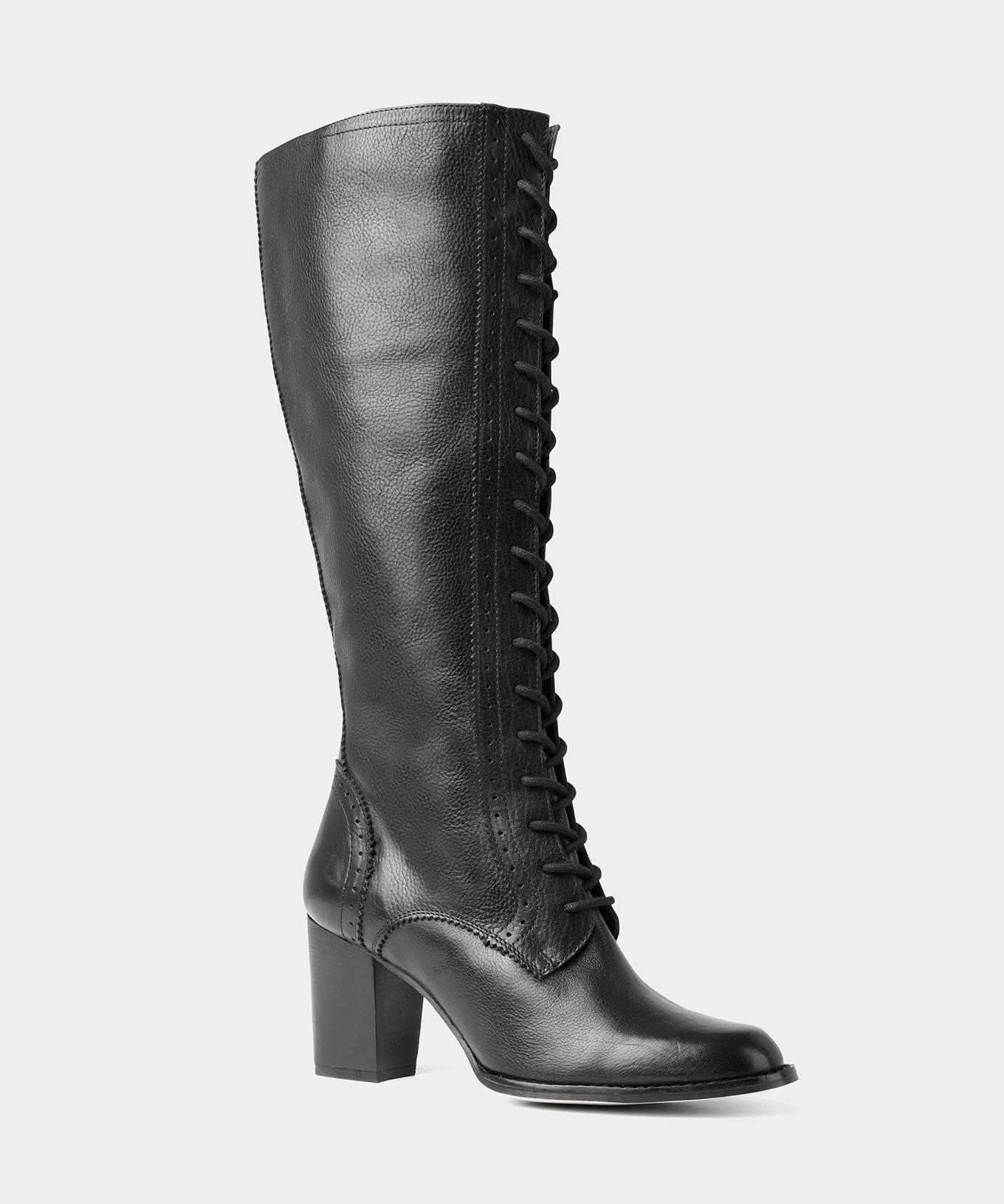 Joe Browns Geprägte Lederstiefel mit Seitenreißverschluss & Schnürung