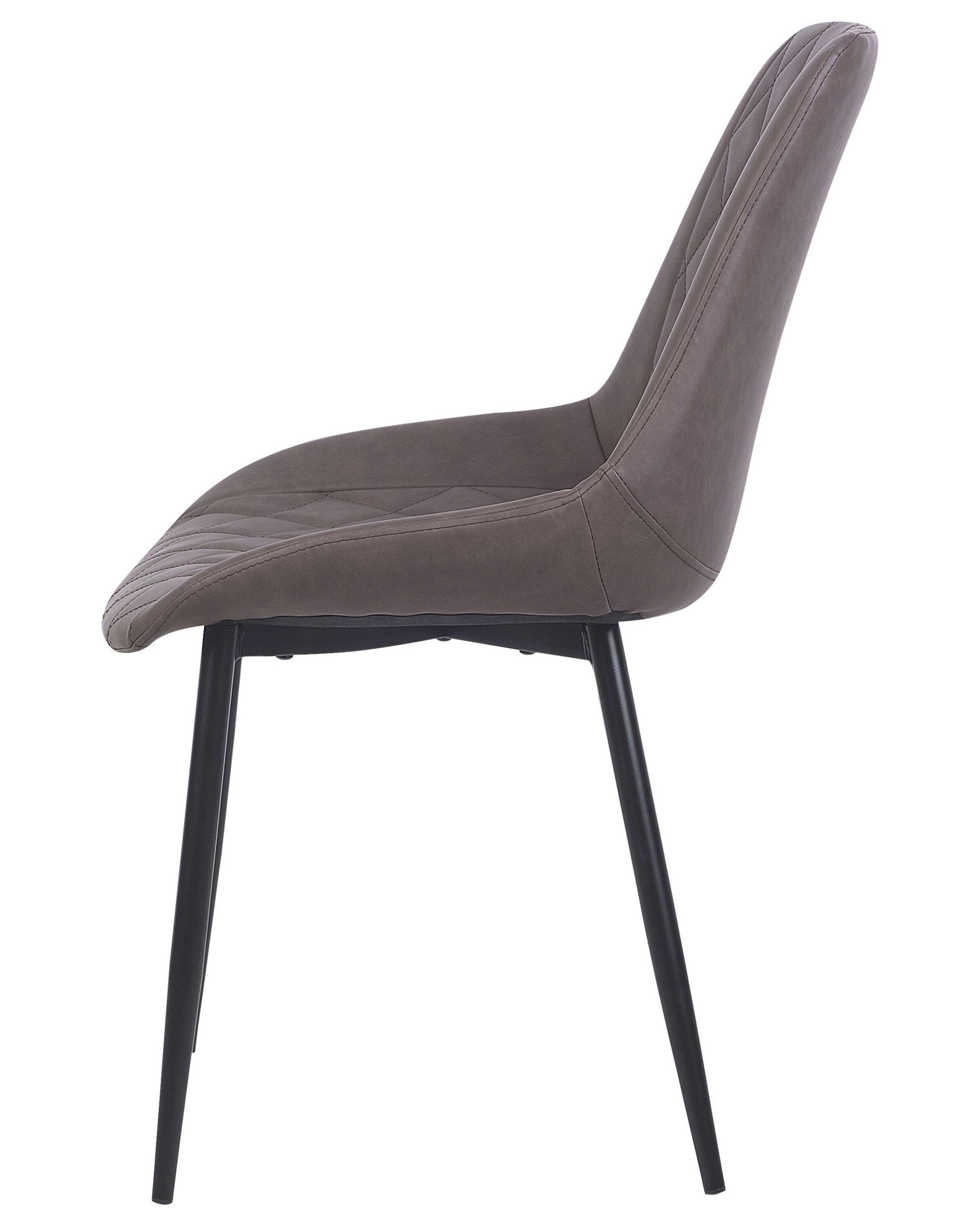 Beliani Esszimmerstuhl 2er Set aus Kunstleder Glamourös MARIBEL