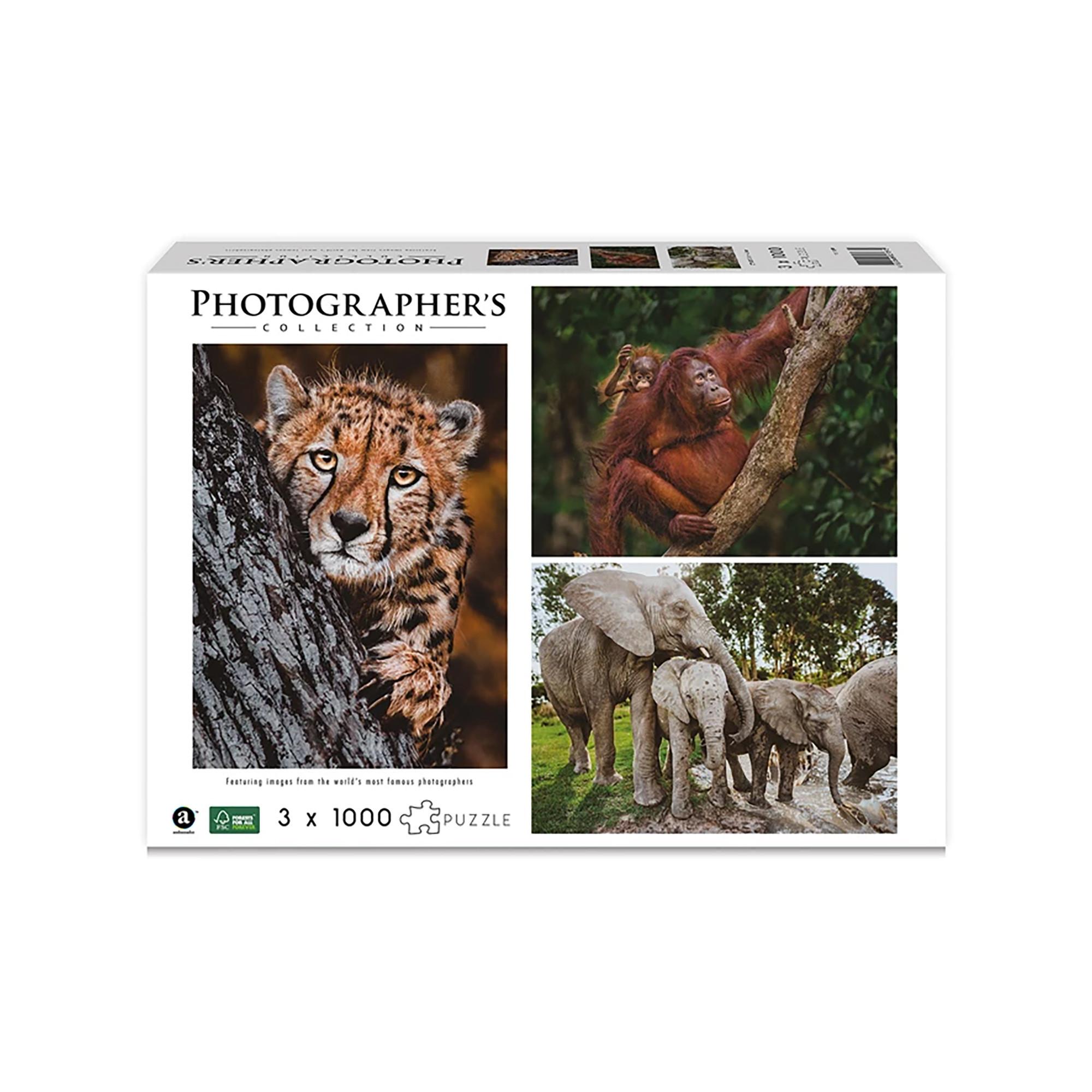 Merchant Ambassador Puzzle Wildtier Familien, 3 x 1000 Teile
