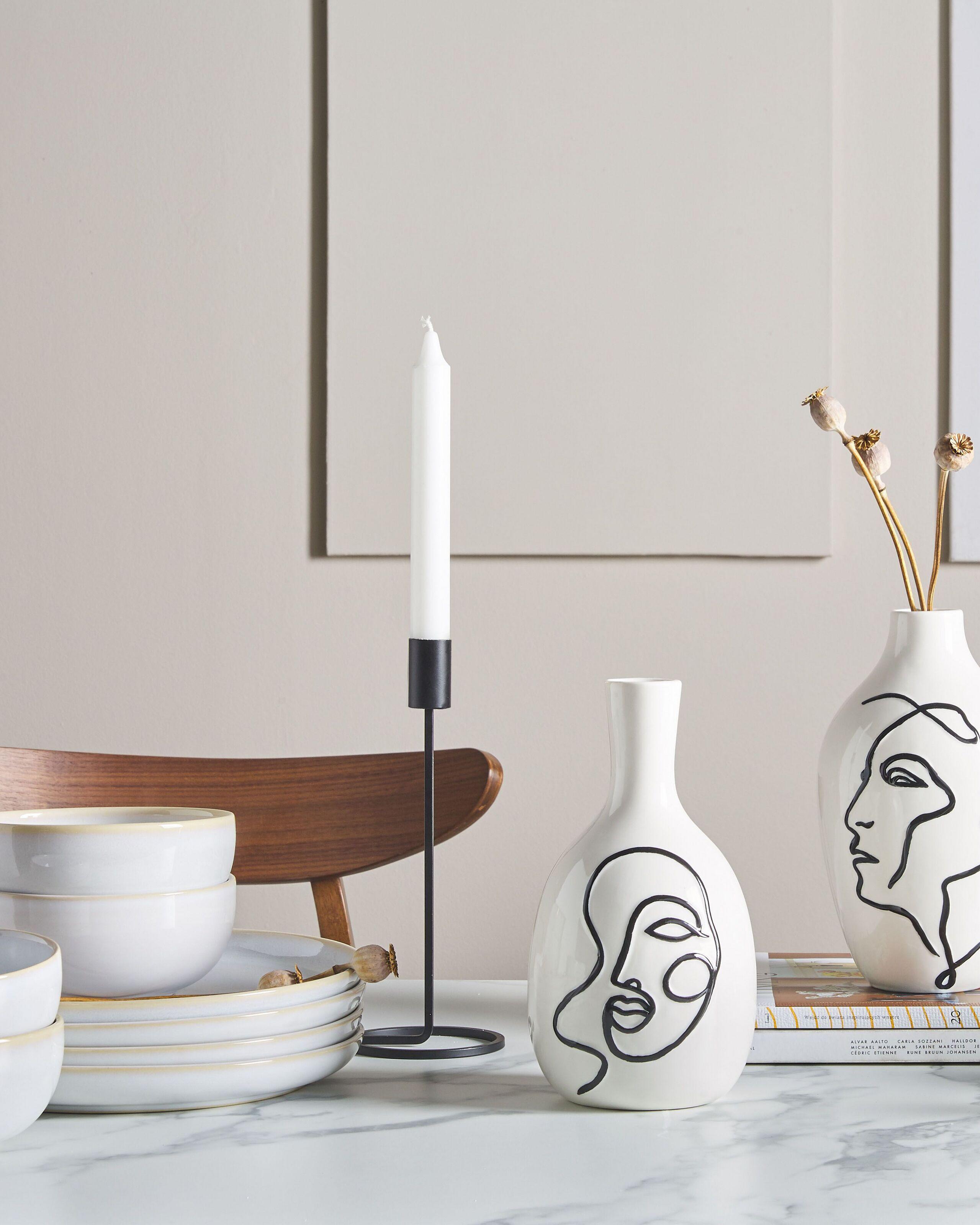Beliani Blumenvase aus Steinzeug Retro AKRAI
