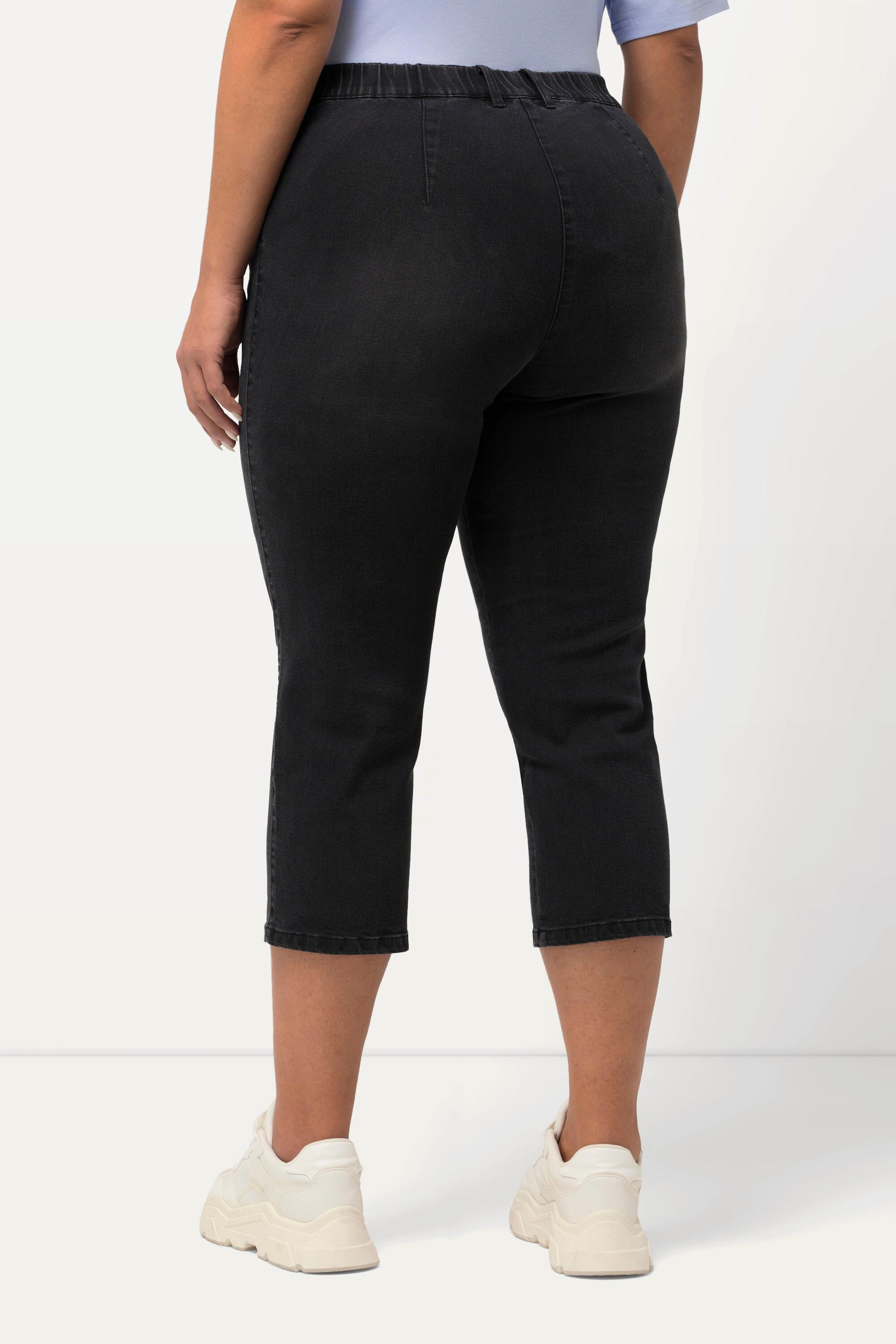 Ulla Popken Mony 7/8 Slim Fit Jeans mit Elastikbund und Reissverschlusstaschen