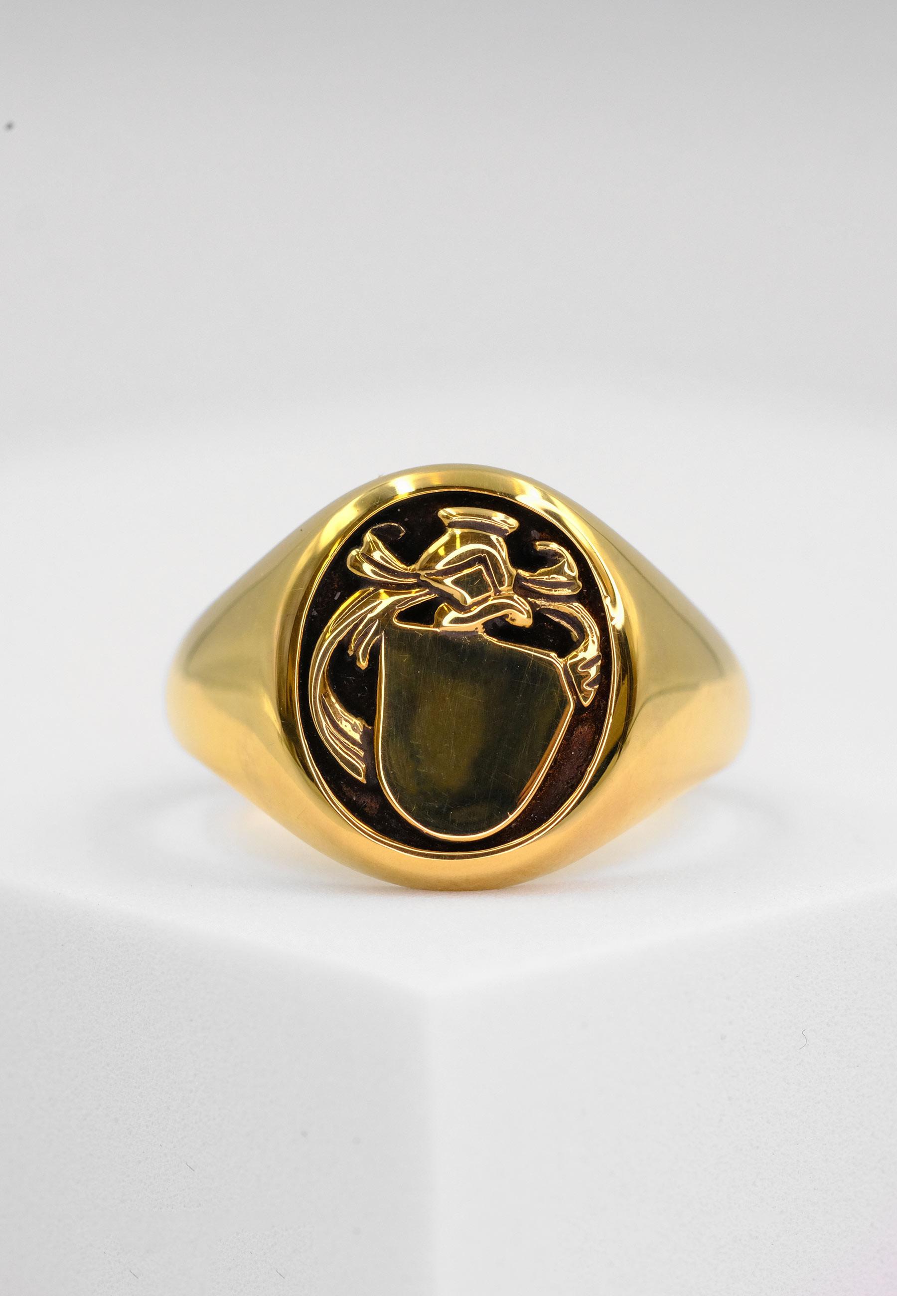 MUAU Schmuck Wappenring Gelbgold 750